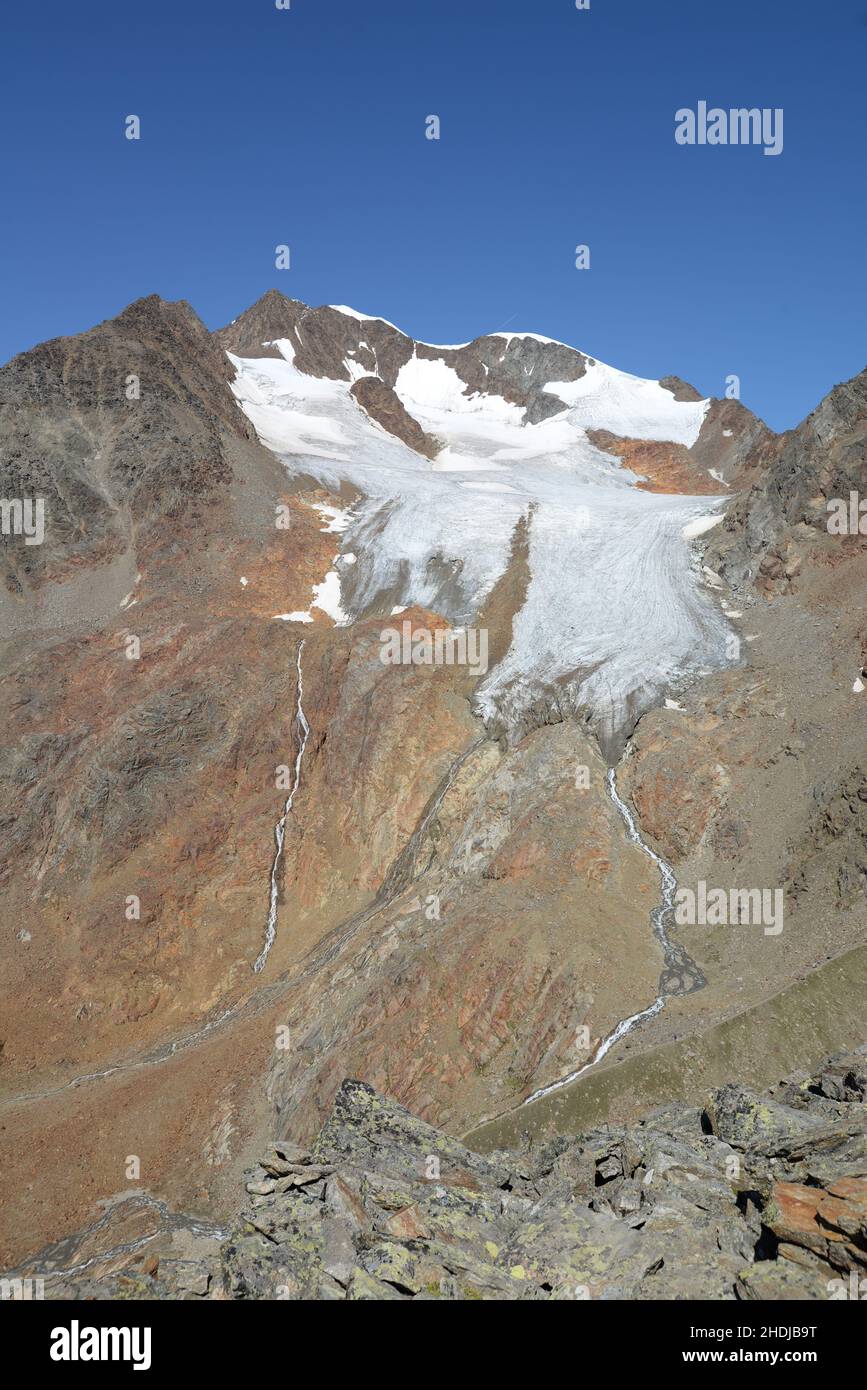 gletscher, Ötztaler urkund, Gletscher Stockfoto
