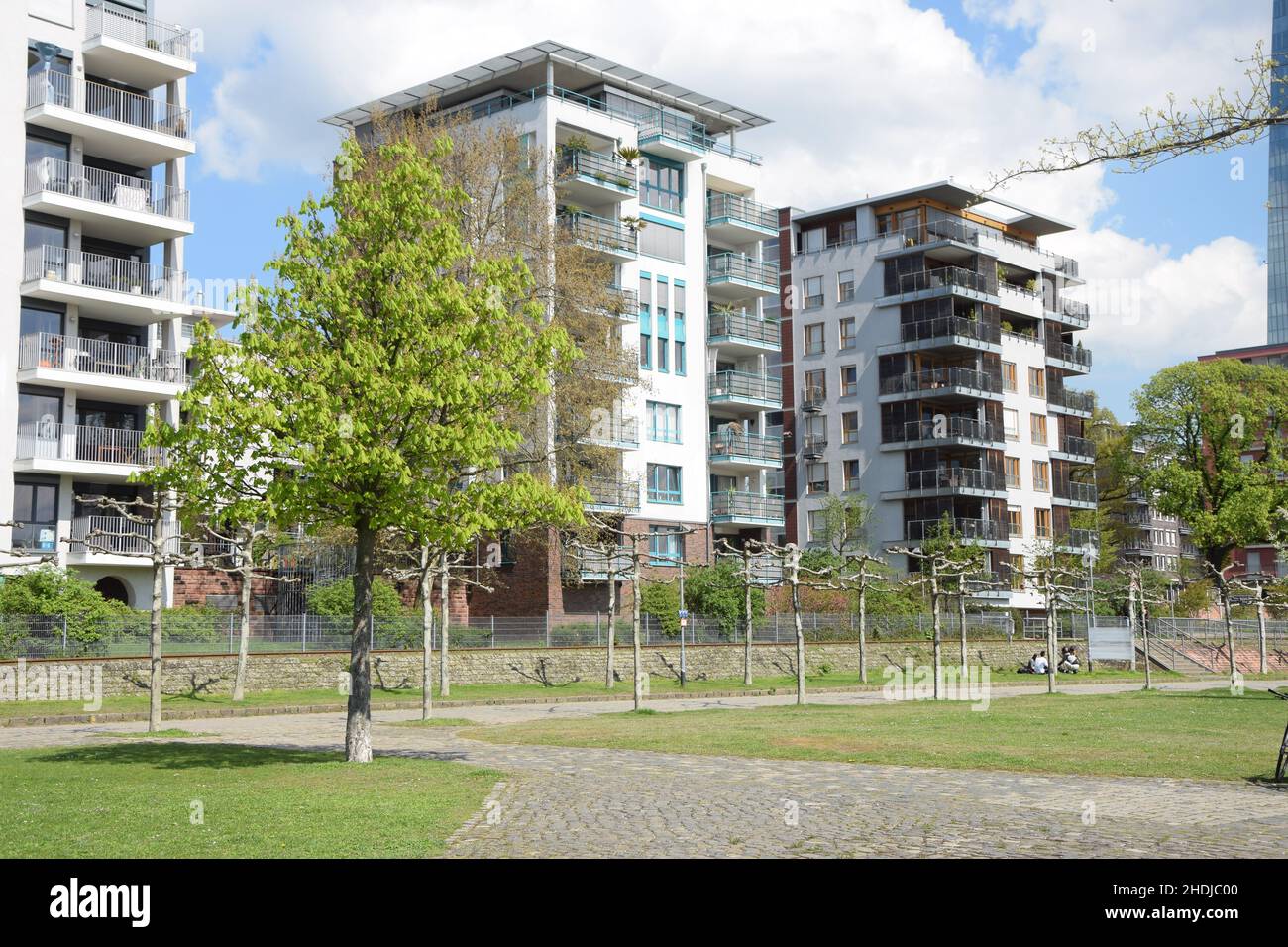 Mehrfamilien, Mietskaserne, nizza-ufer, Mehrfamilien, Mietskaserne Stockfoto