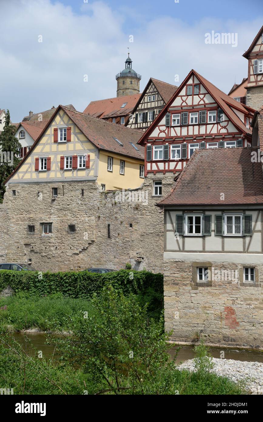 Fachwerkhäuser, schwäbisch Hall, Fachwerkhaus, schwäbisch Hall Stockfoto