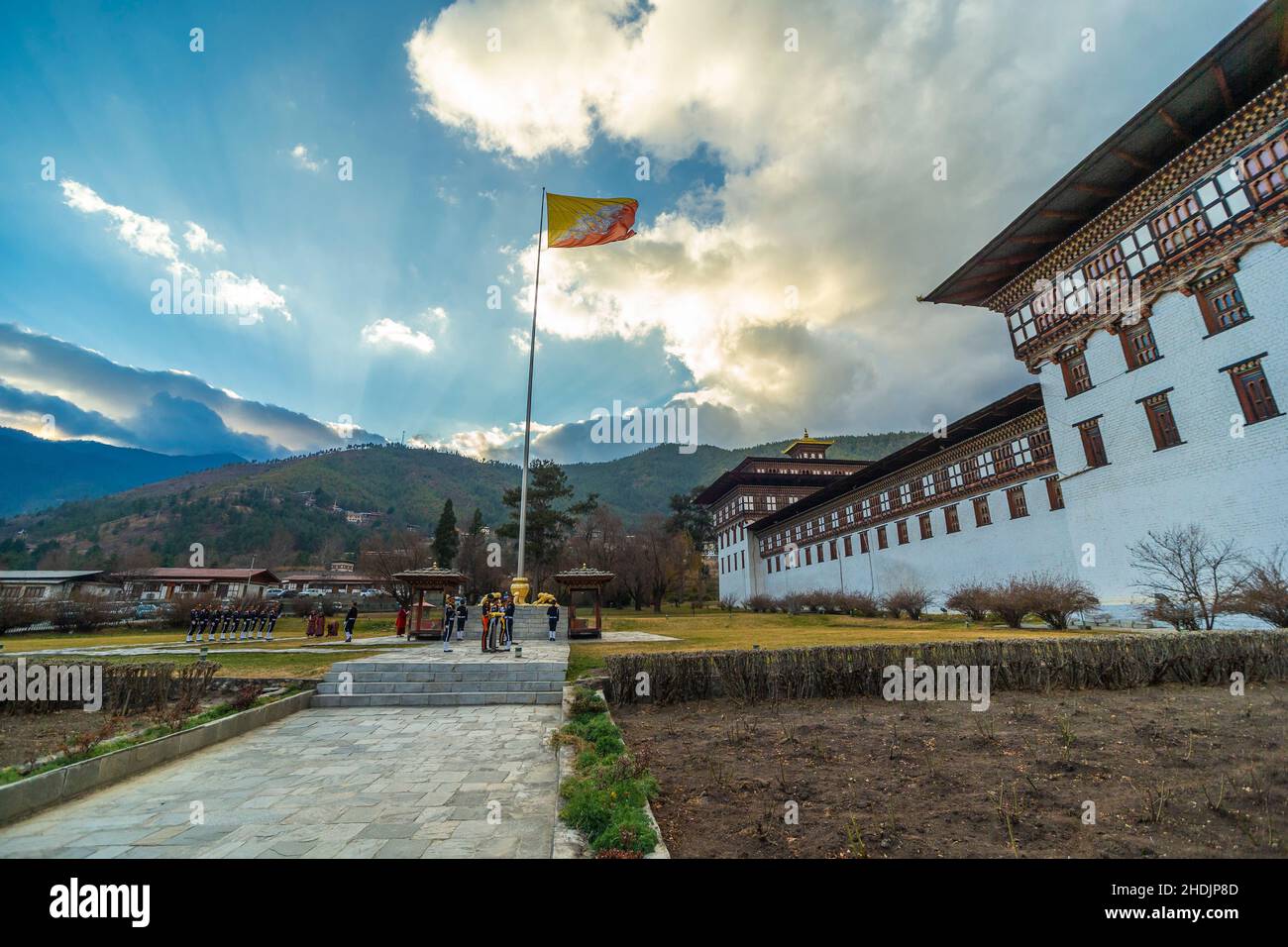 bhutan, thimphu, tashichho dzong Stockfoto