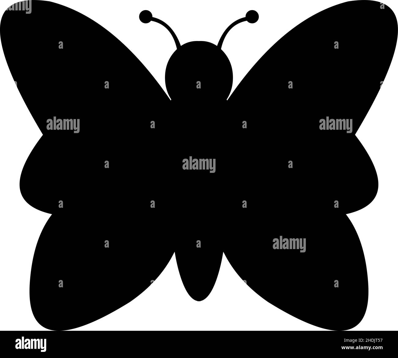 Vektor-Illustration der schwarzen Silhouette eines Schmetterlings Stock Vektor