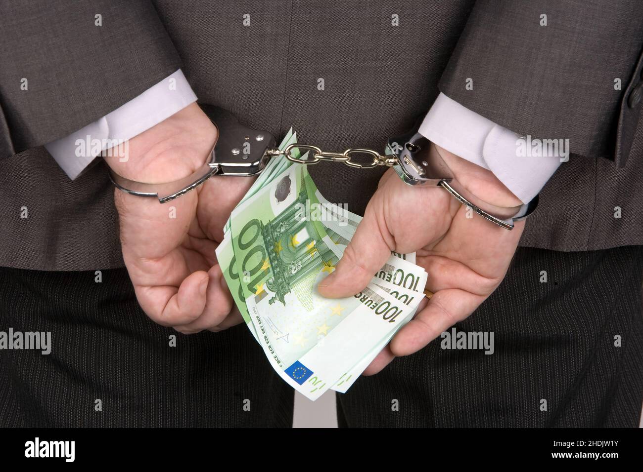 Mann, white collar crime, Handschellen, Kerl, Männer, Verbrechen am weißen Kragen, Handschellen Stockfoto