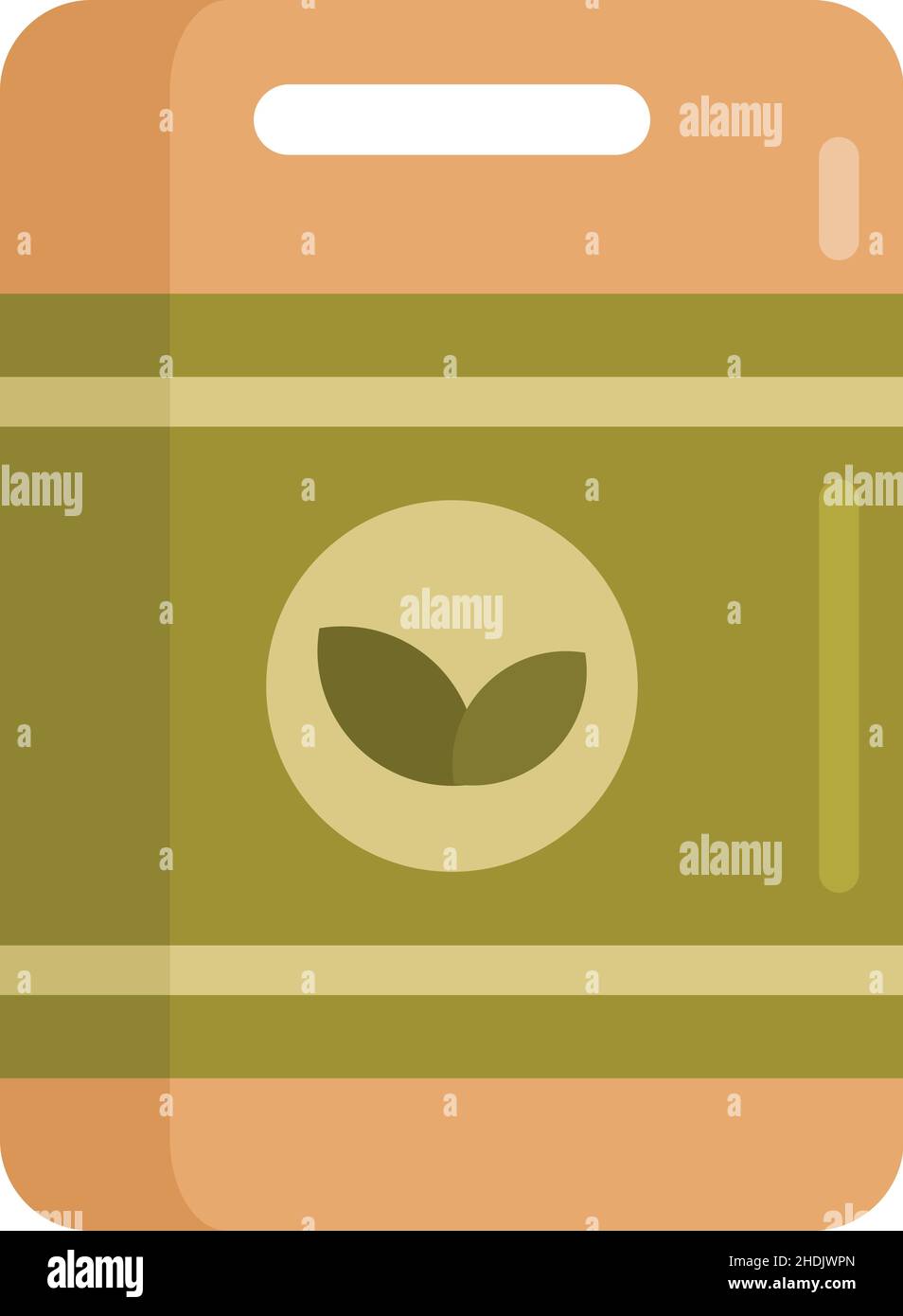Symbol für Düngemittelpaket im Garten. Flache Abbildung des Vektorsymbols für Gartendünger auf weißem Hintergrund Stock Vektor
