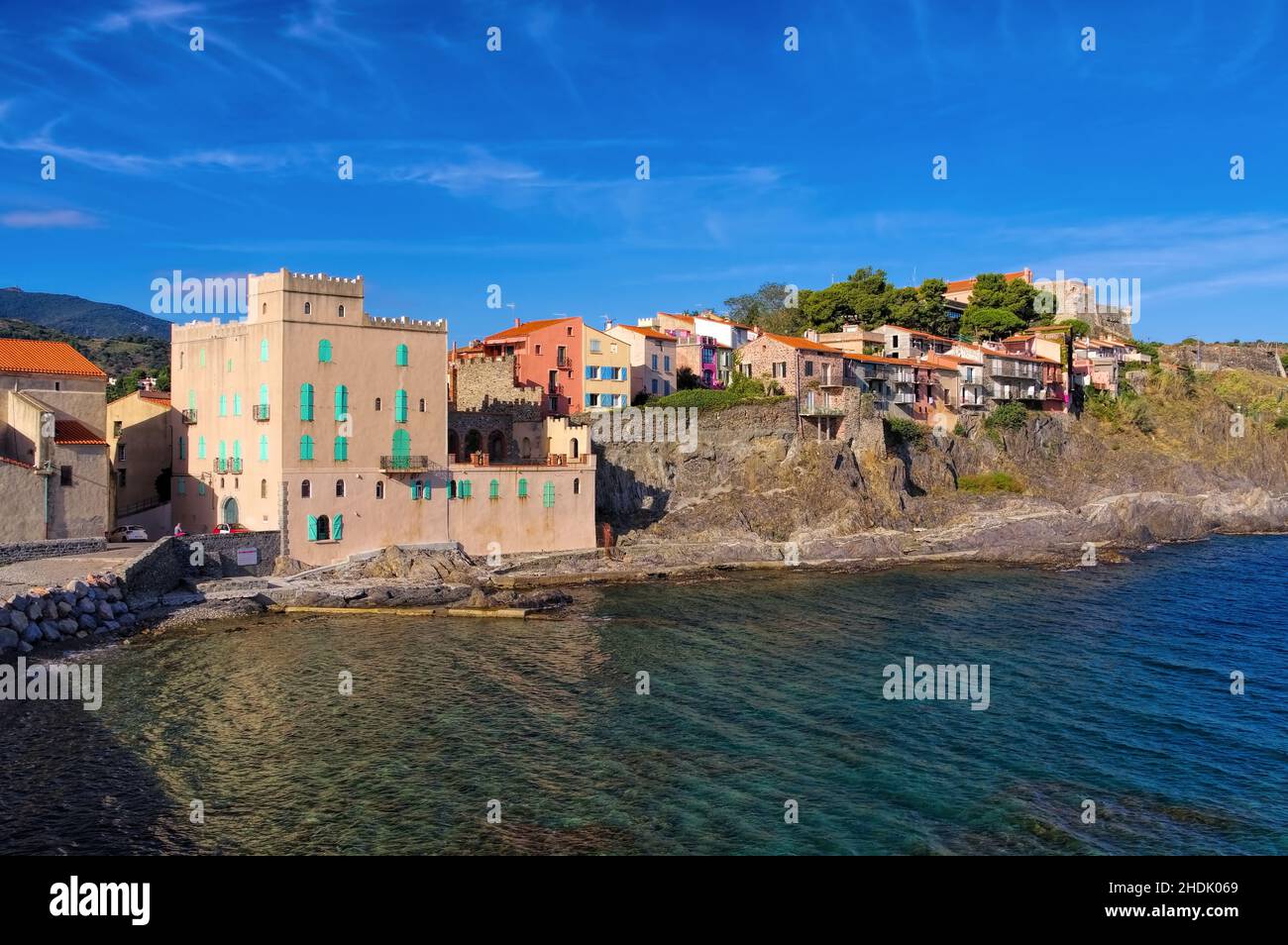 Küstenstadt, collioure, Küstenstädte Stockfoto