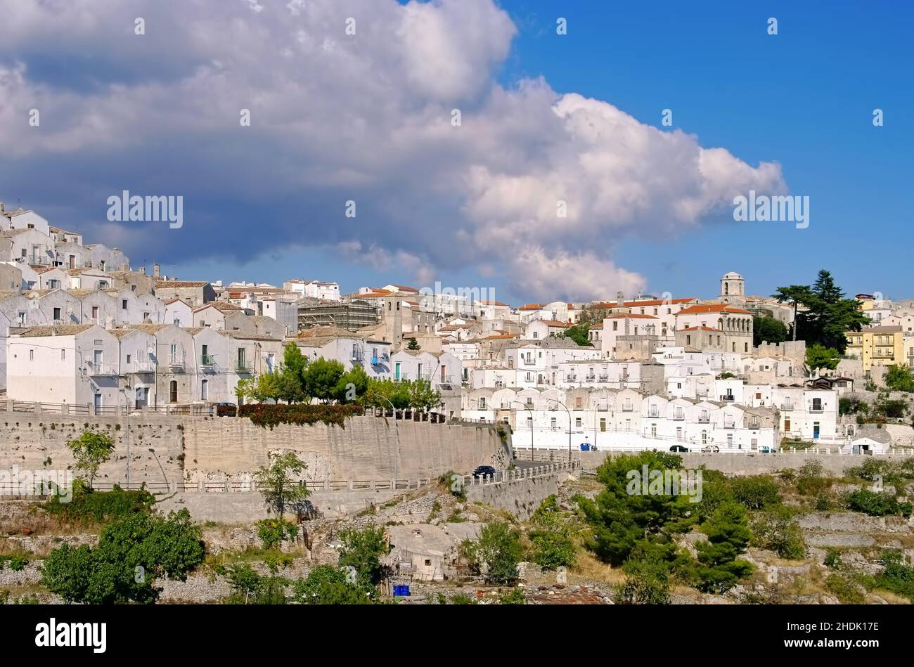 Blick auf die Stadt, apulien, gargano, monte sant angelo, Blick auf die Stadt, Apulien Stockfoto