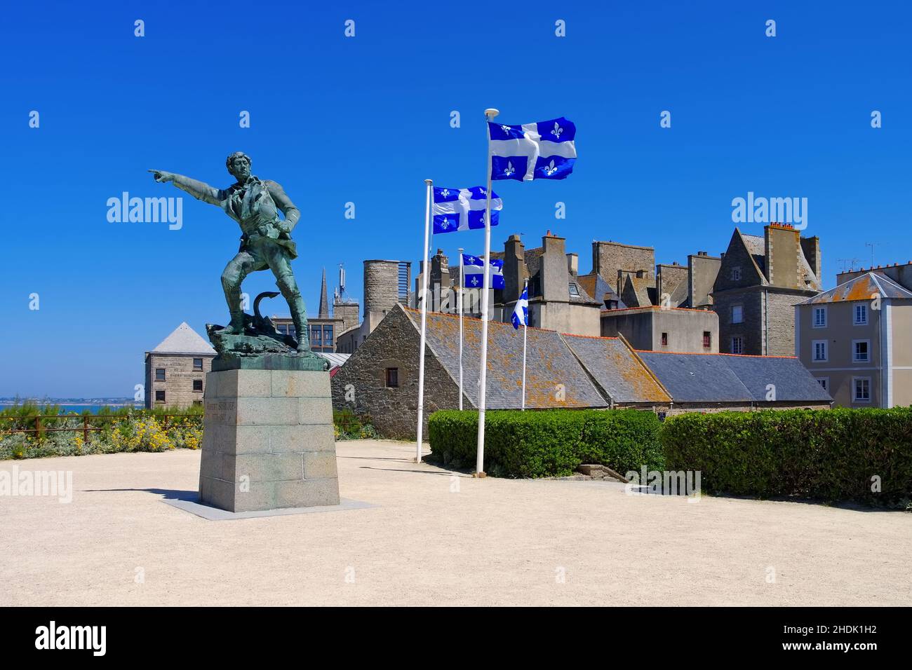 Statue, saint-malo, robert surcouf, Statuen Stockfoto