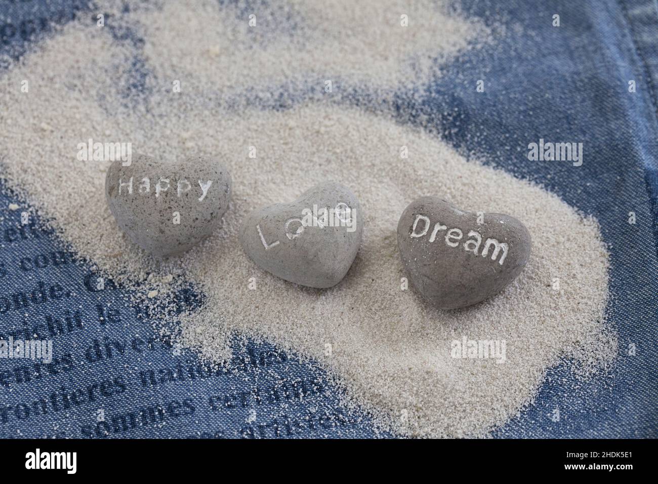 Liebe, Steinherz, Traum, glücklich, liebt, Steinherzen Stockfoto