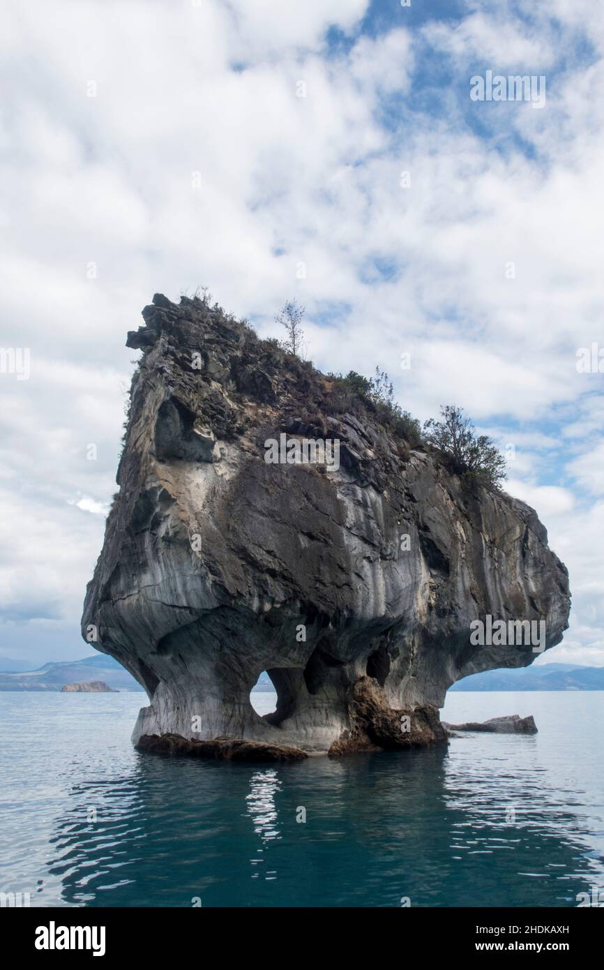 Felsformation, carretera austral, Capillas de marmol, Felsformationen Stockfoto