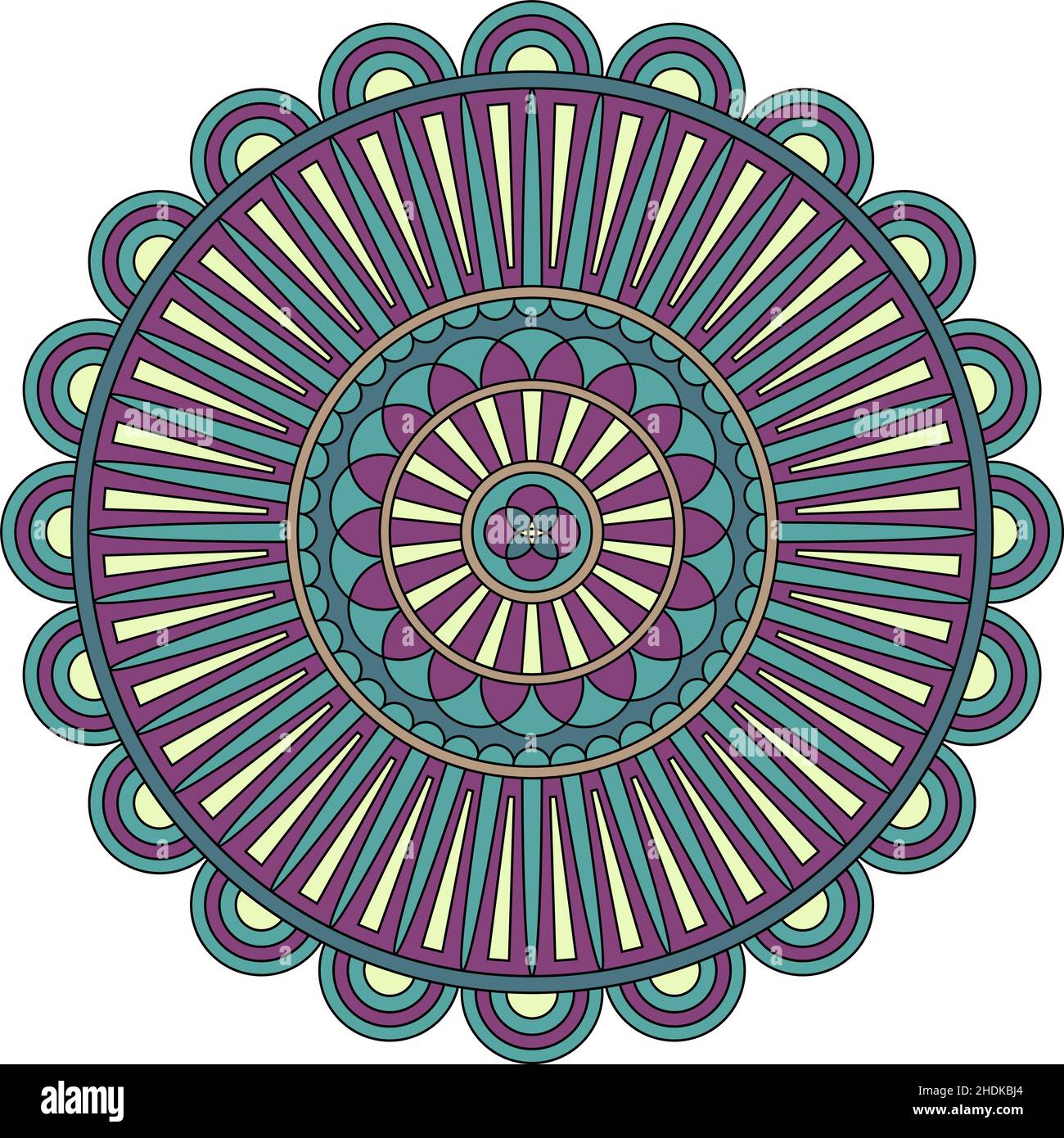 Farbe florales Mandala, Vektor-Llustration Stock Vektor