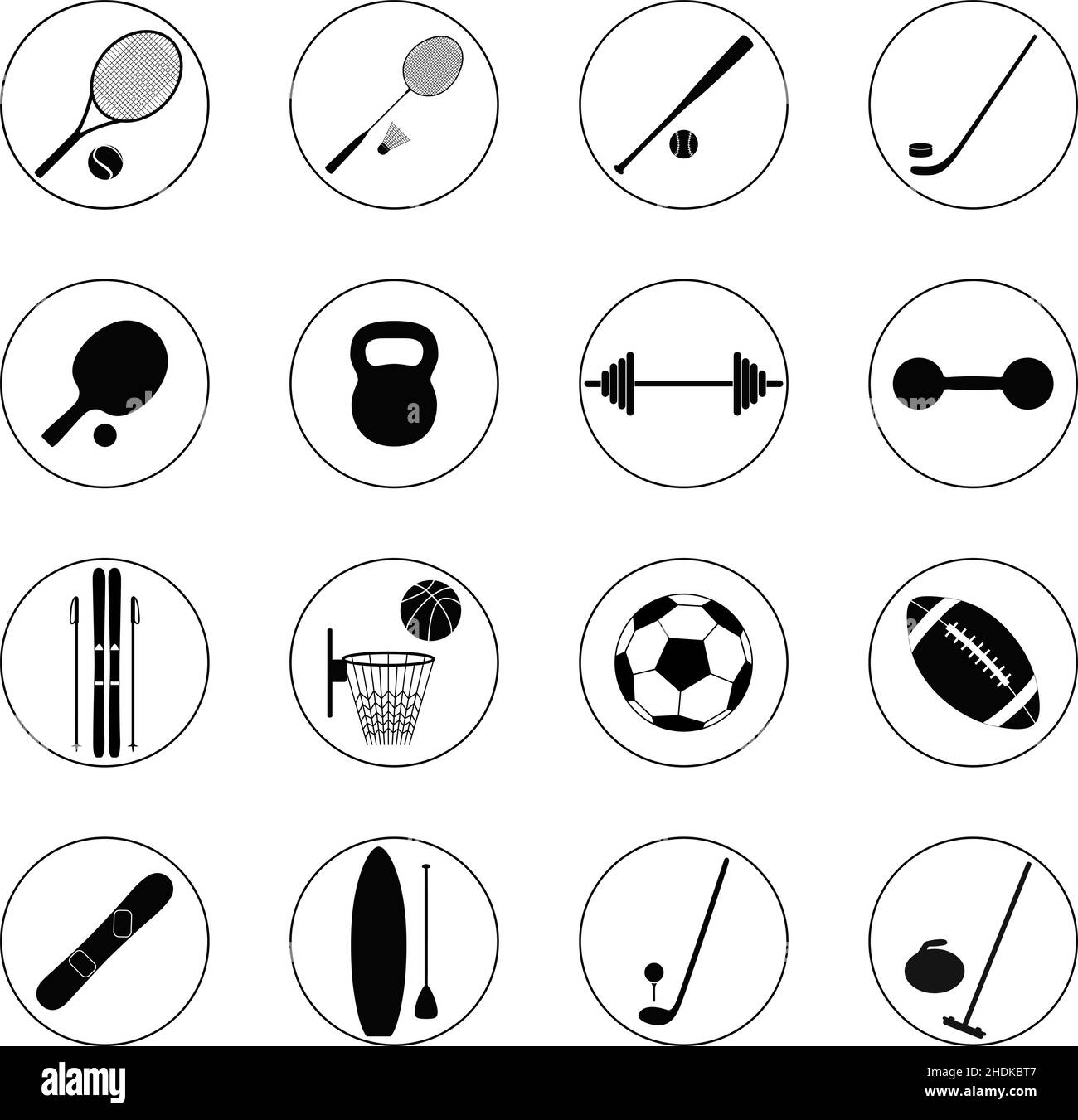 Satz von Sportsymbolen, Vektorgrafik Stock Vektor