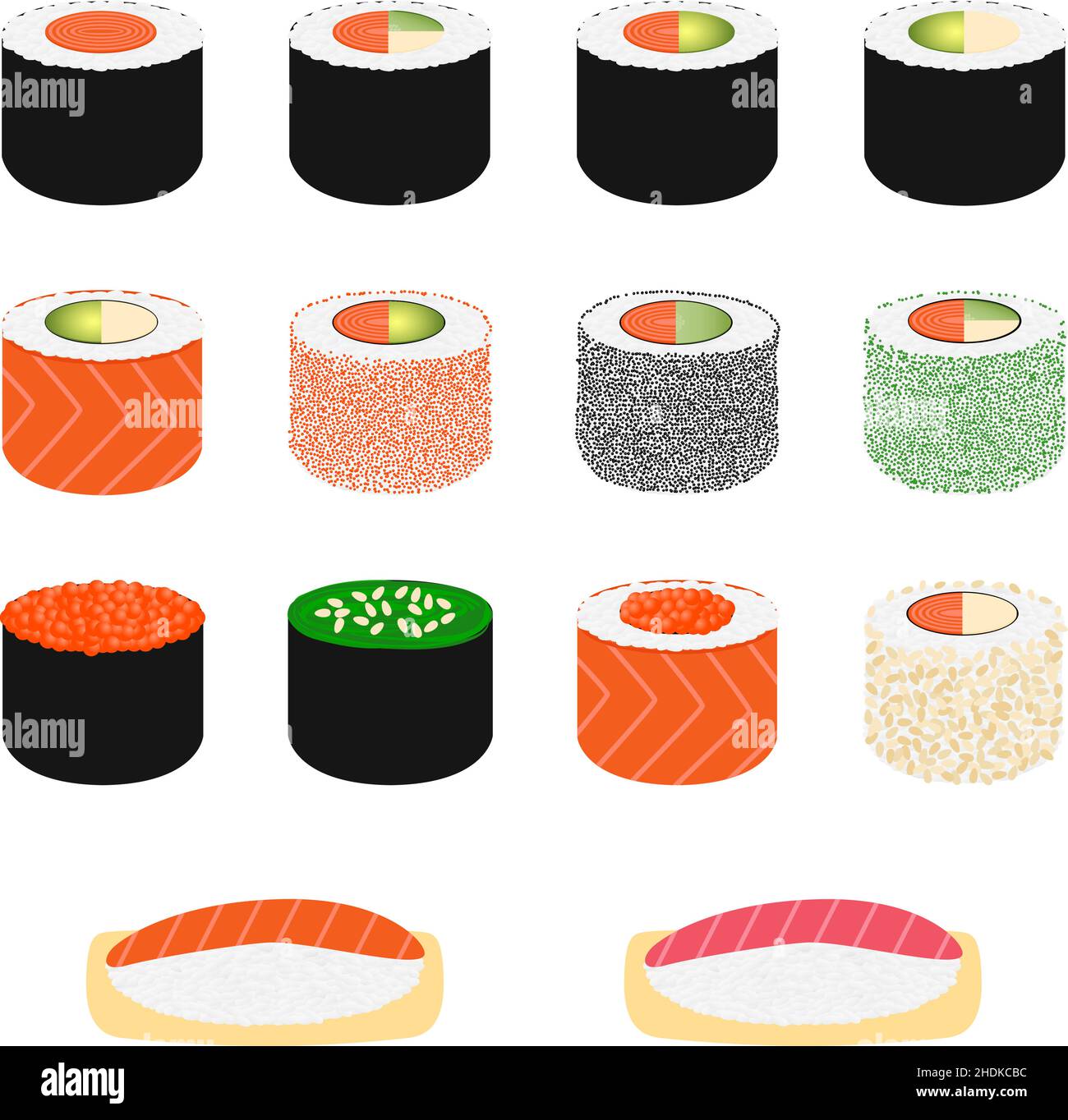 Sushi-Set, Vektorgrafik Stock Vektor