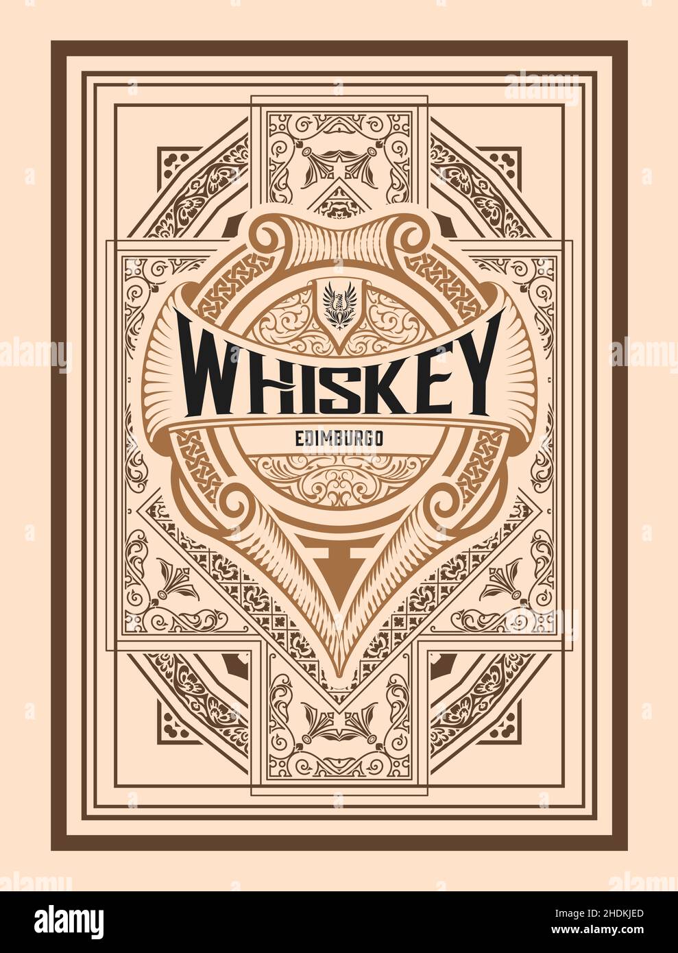Whisky-Label mit alten Rahmen Stock Vektor