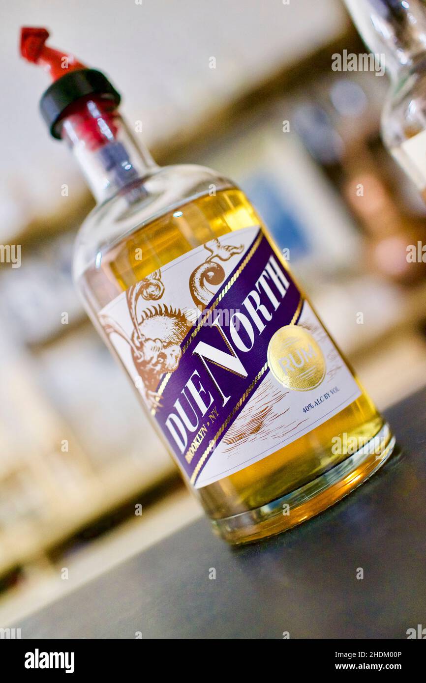 Van Brunt Stillhouse ist eine New York State Farm Distillery im Herzen von Red Hook, Brooklyn, New York City, NY, USA Stockfoto