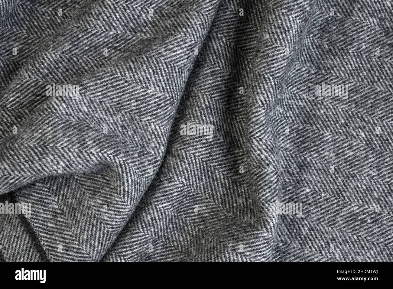 Fischgrätmuster, Flusstweed, Wollstoff, Fischgrätmuster, Tweed Stockfoto