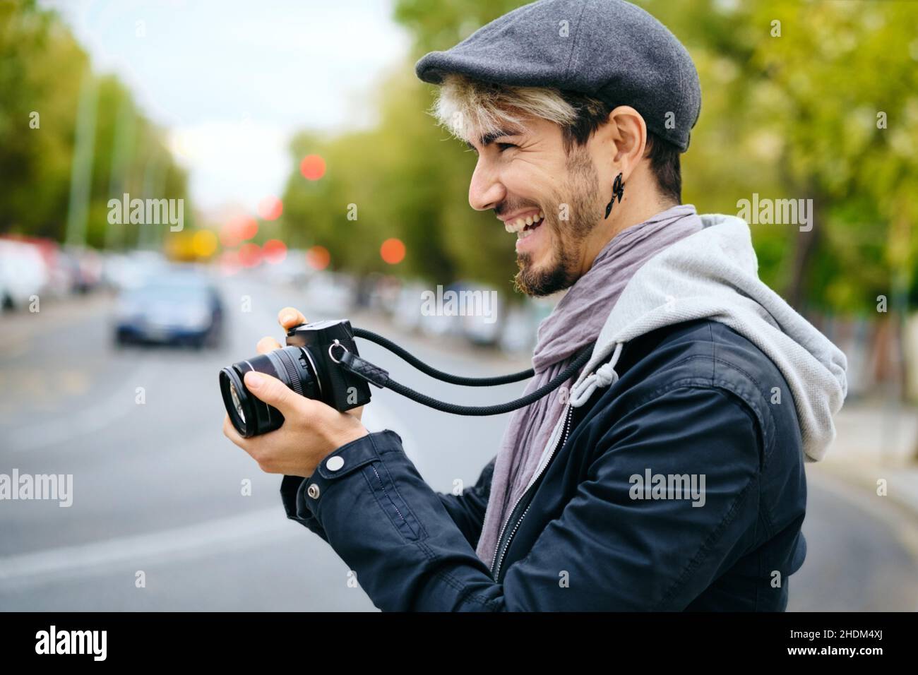 Mann, Foto, Hobbys, Kerl, Männer, Fotografie, Hobby Stockfoto