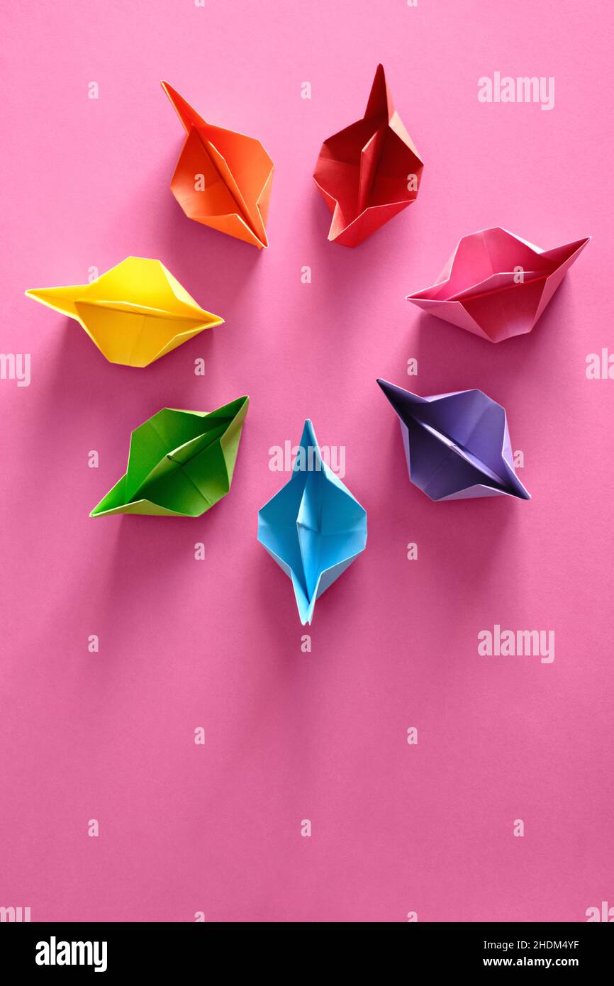 Kreativität, Papierboot, Handwerk, Origami, Kreativities, Papierboote, Kunsthandwerk, Origamis Stockfoto