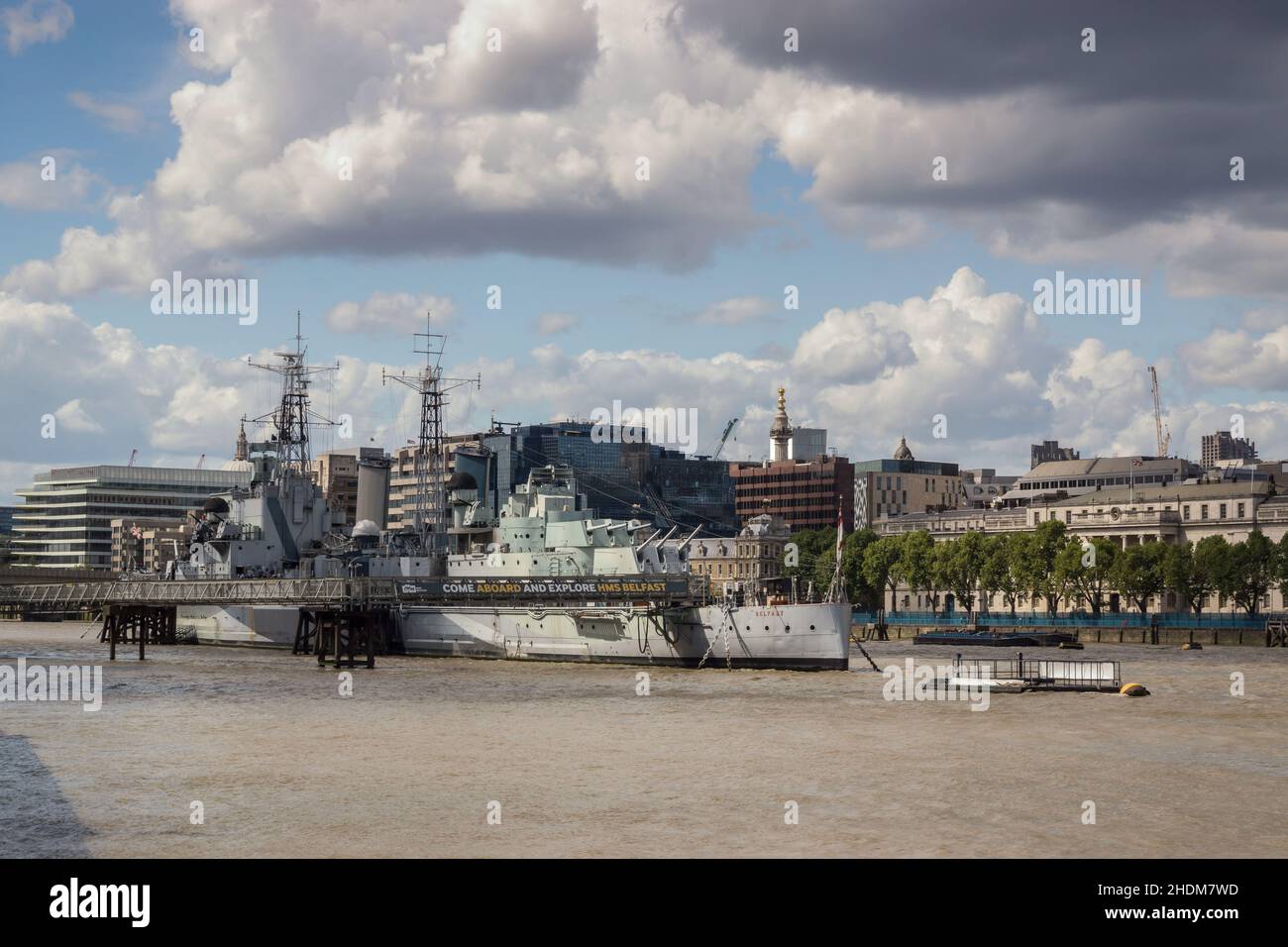 london, Kriegsschiff, hms belfast, londons, Kriegsschiffe, hms-Belfasten Stockfoto