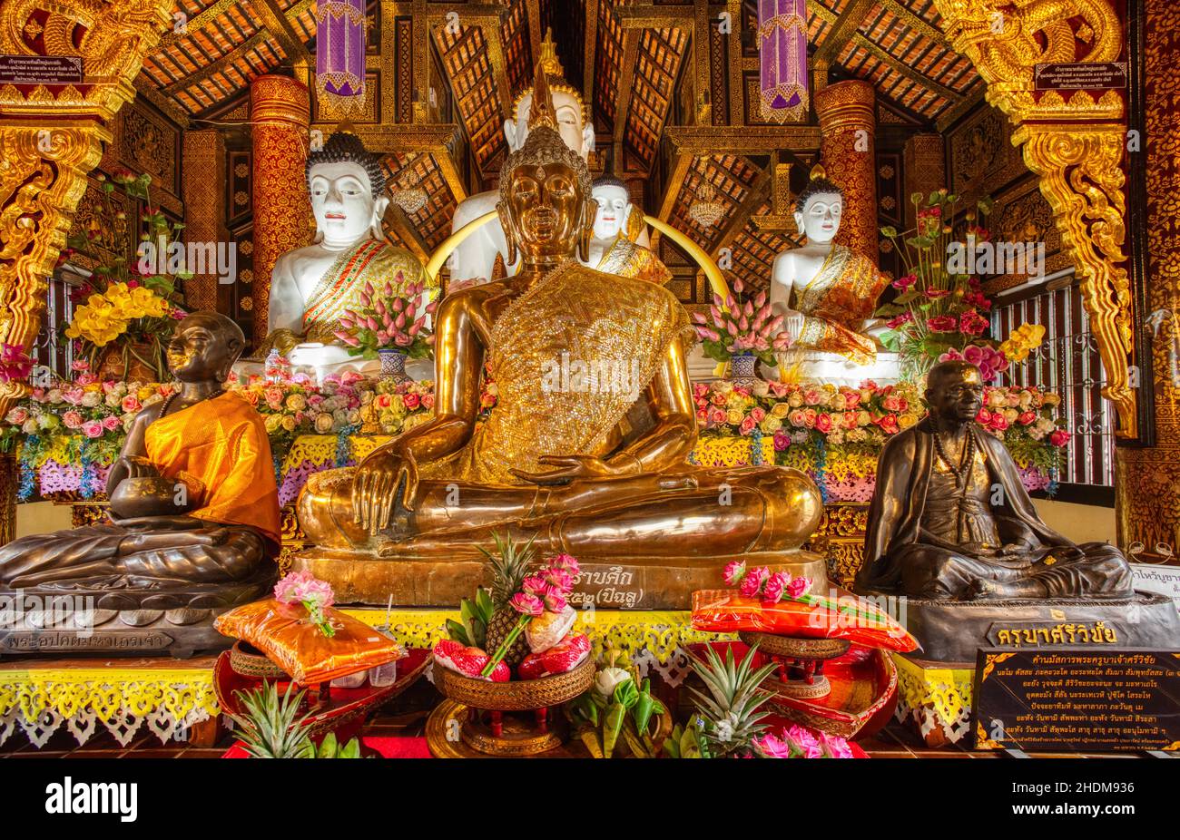 buddha, wat inthakhins sadue muang, buddhas Stockfoto
