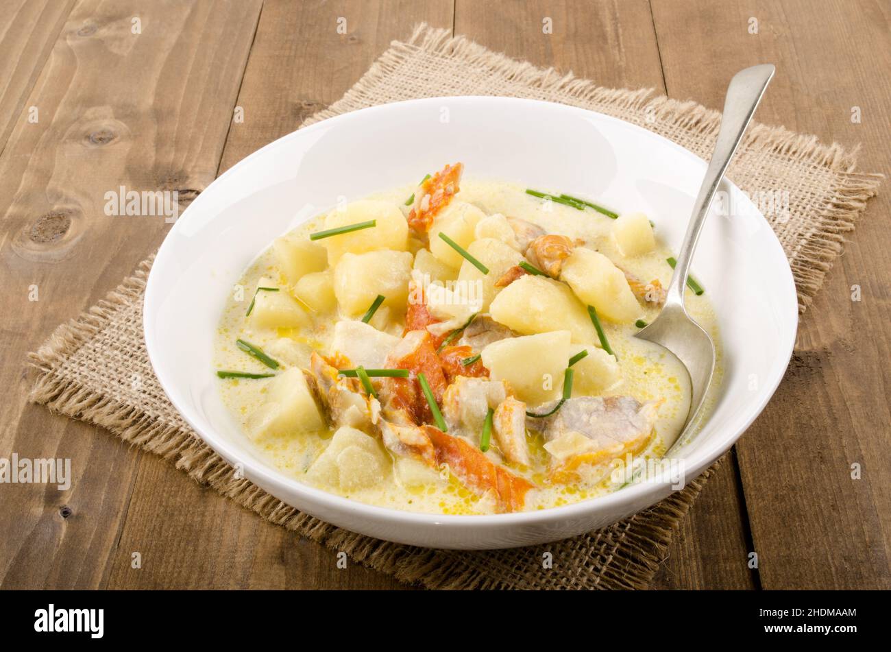 Eintopf, Fischeintopf, Eintöpfe Stockfoto