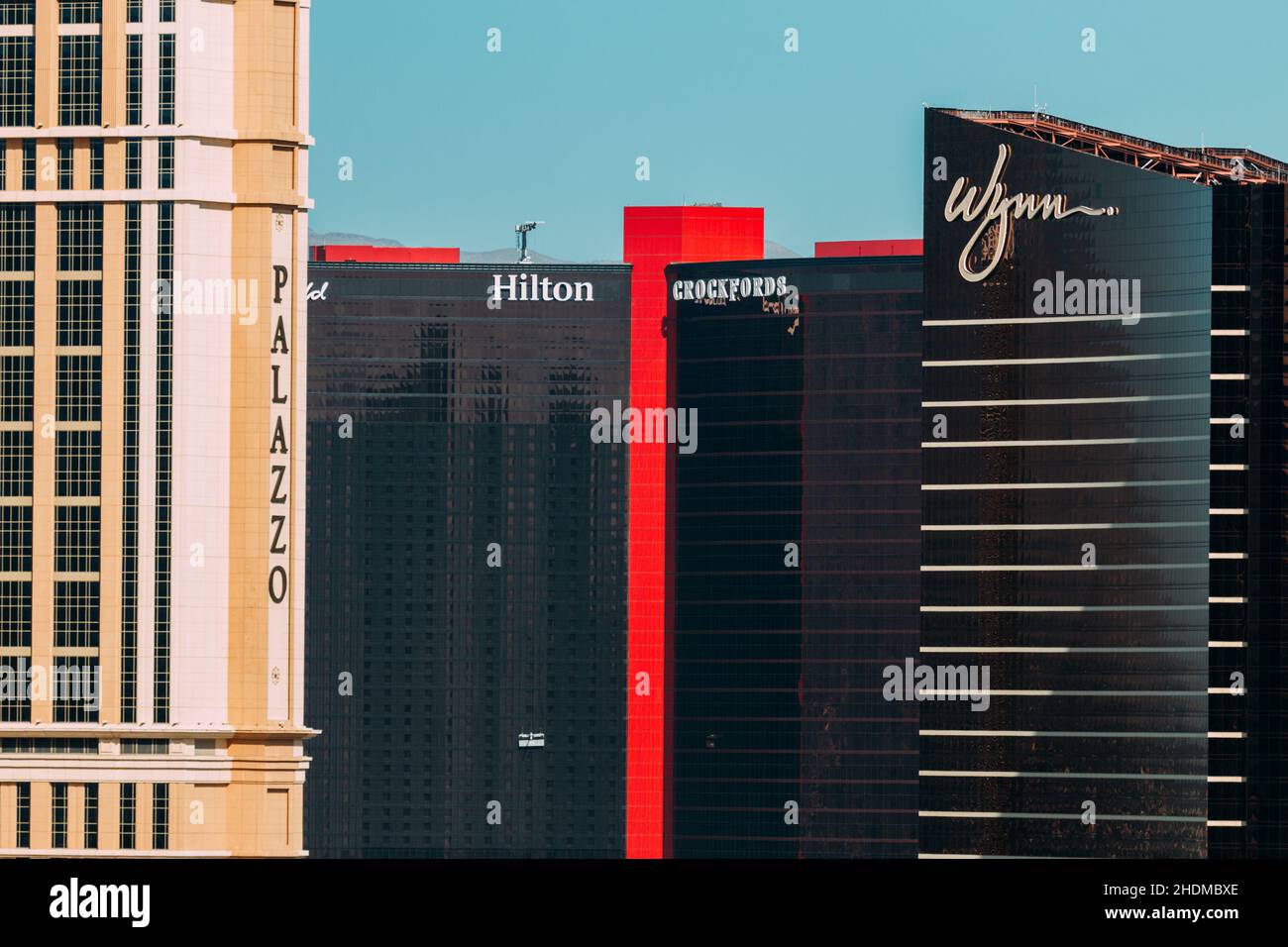 Wunderschöne Aufnahme der Hotels und Casinos in Las Vegas, Nevada, USA Stockfoto