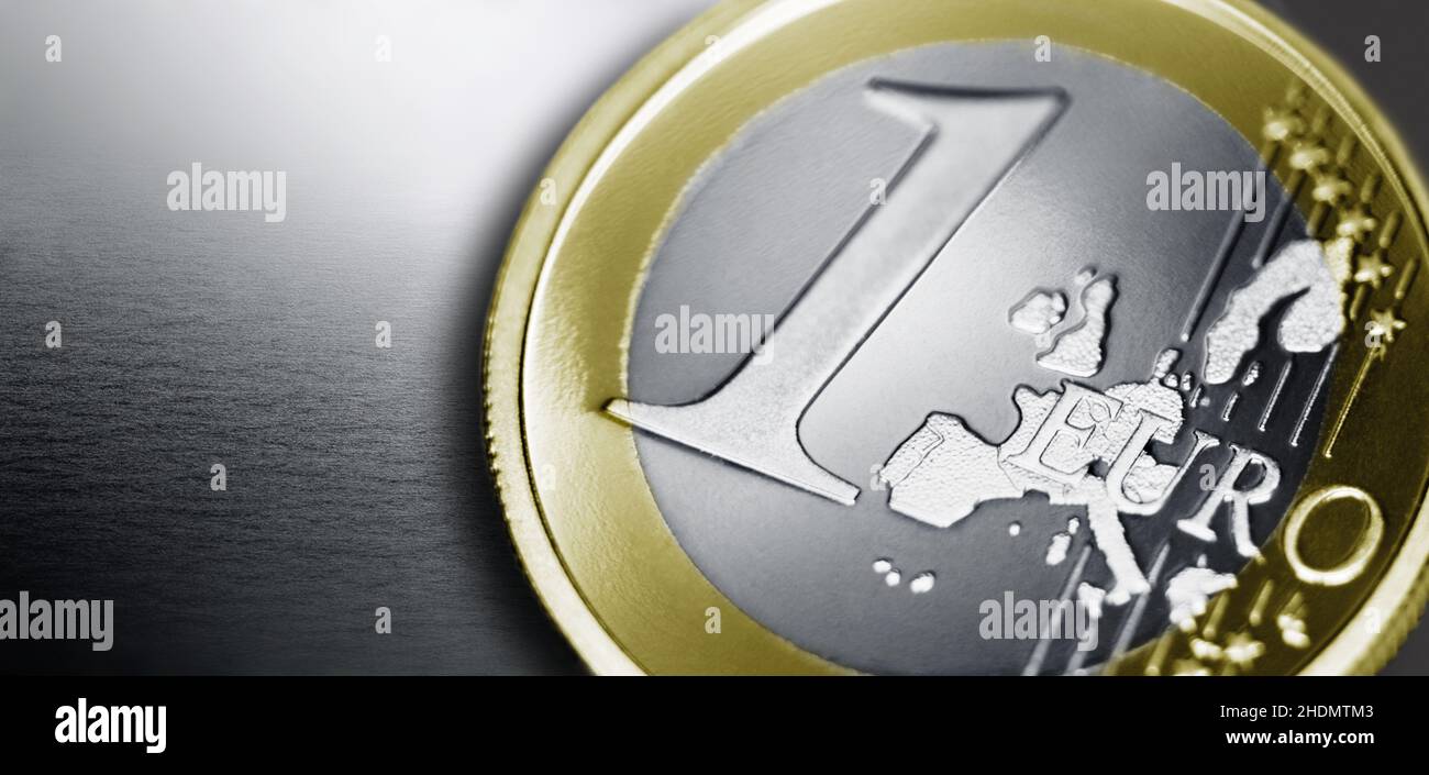 Münzen, Euro-Münze, 1 Euro, Münze, ein Euro Stockfoto