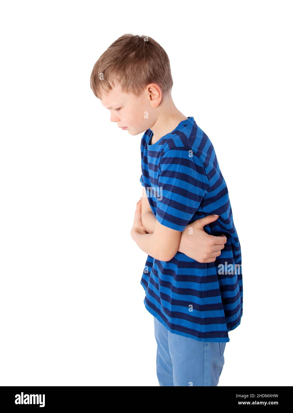 Junge, Bauchschmerzen, Übelkeit, Jungen, Bauchschmerzen, Übel Stockfoto