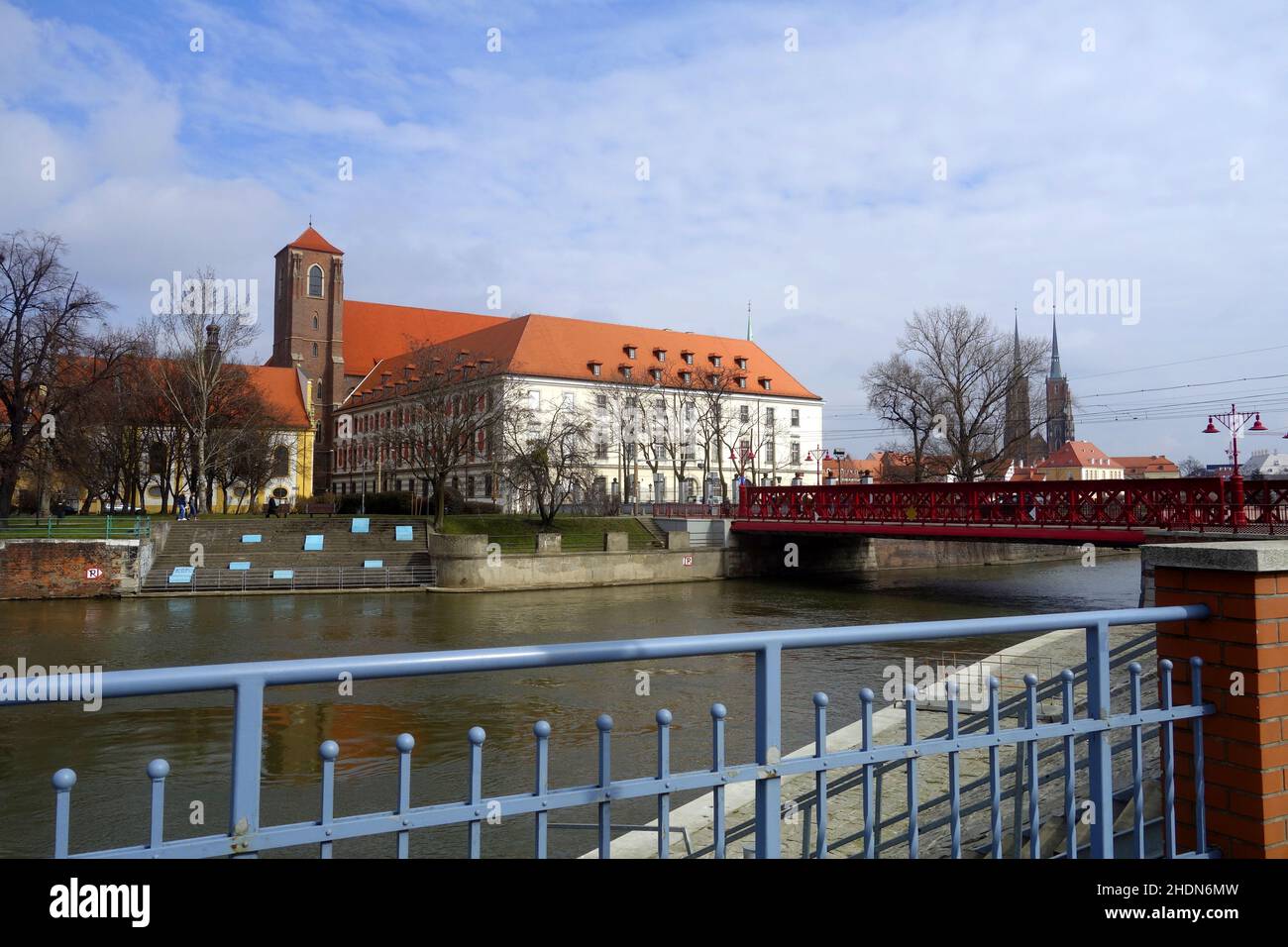 Oder, breslau, St. mary am Sand, Oders, Wroclaws Stockfoto