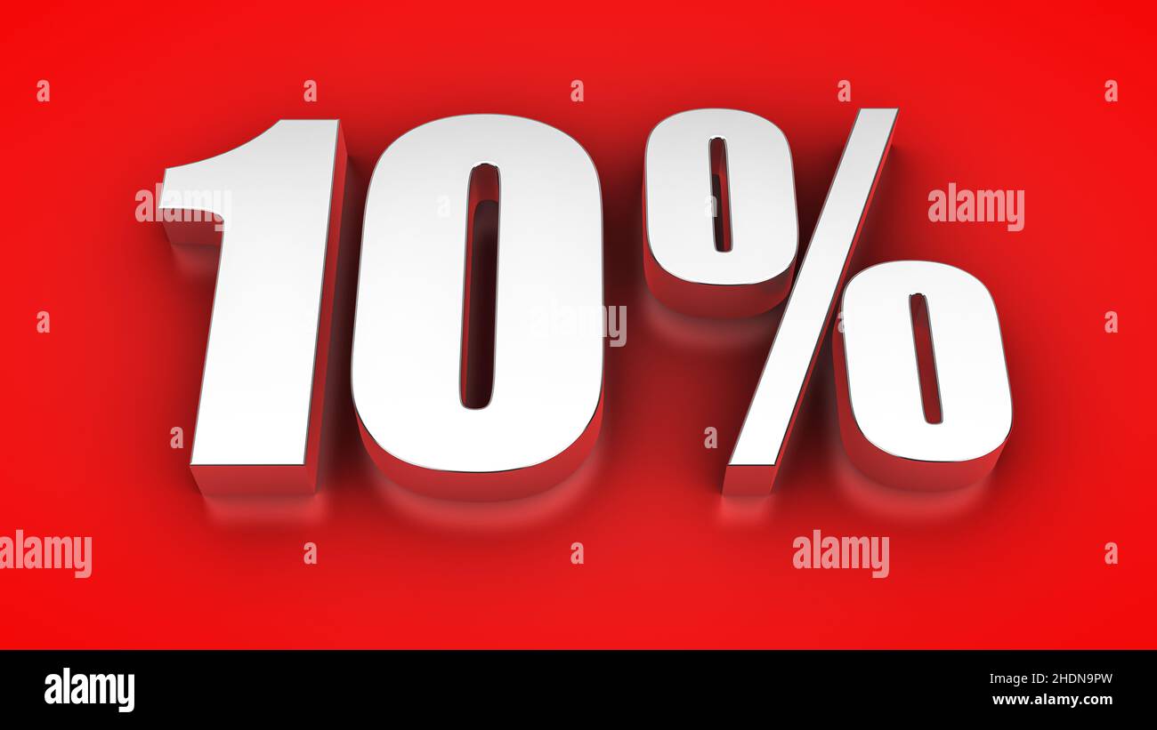 Verkauf, Prozent, 10 %, Umsatz, Prozent Stockfoto
