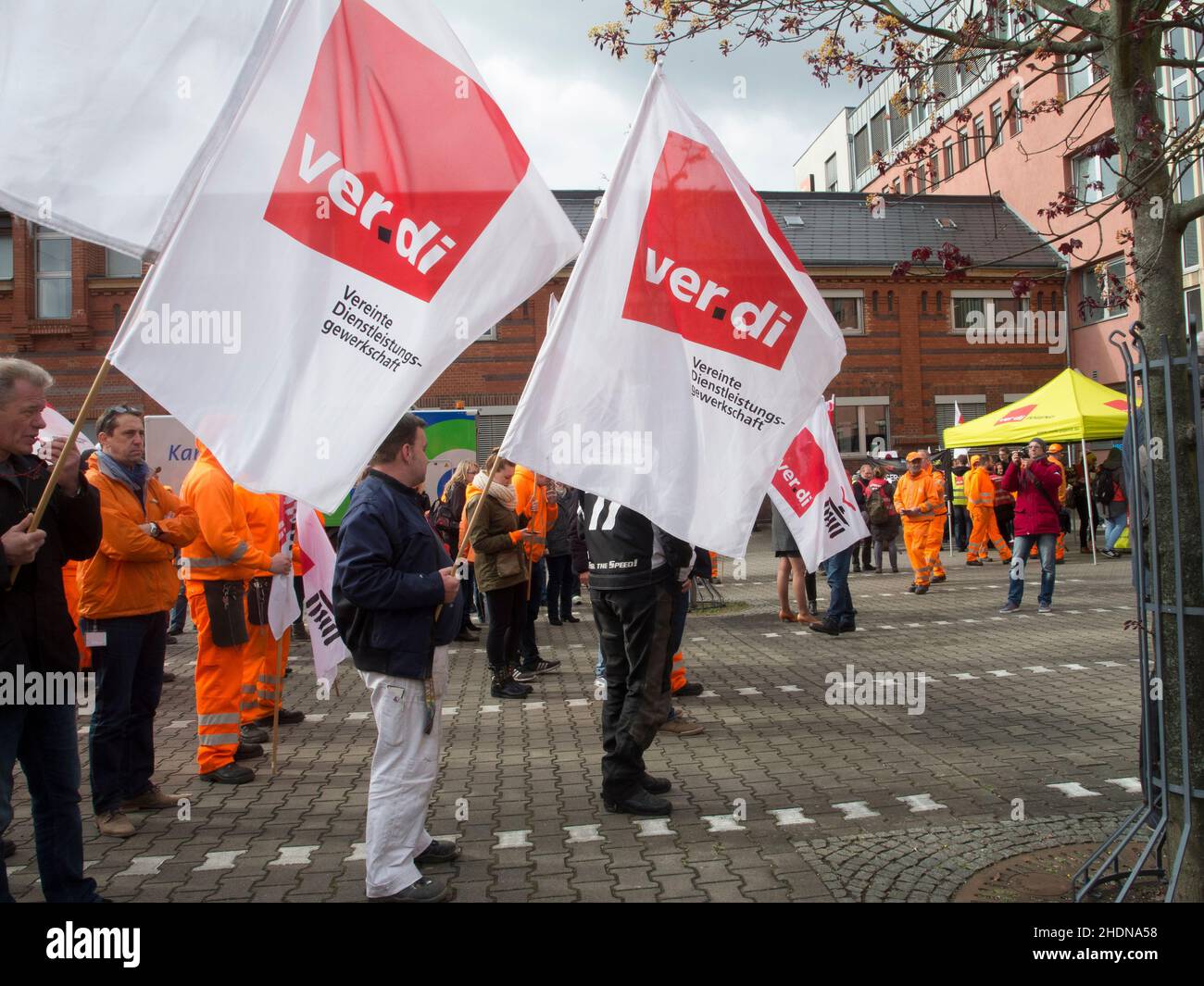 Gewerkschaft, Warnstreik, verdi, Gewerkschaften Stockfoto