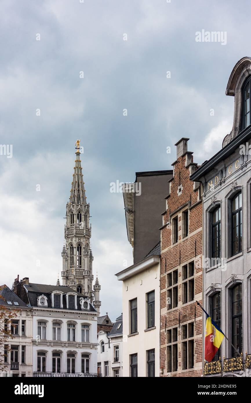 Fassade, Kirchturm, brüssel, Fassaden, Türme Stockfoto