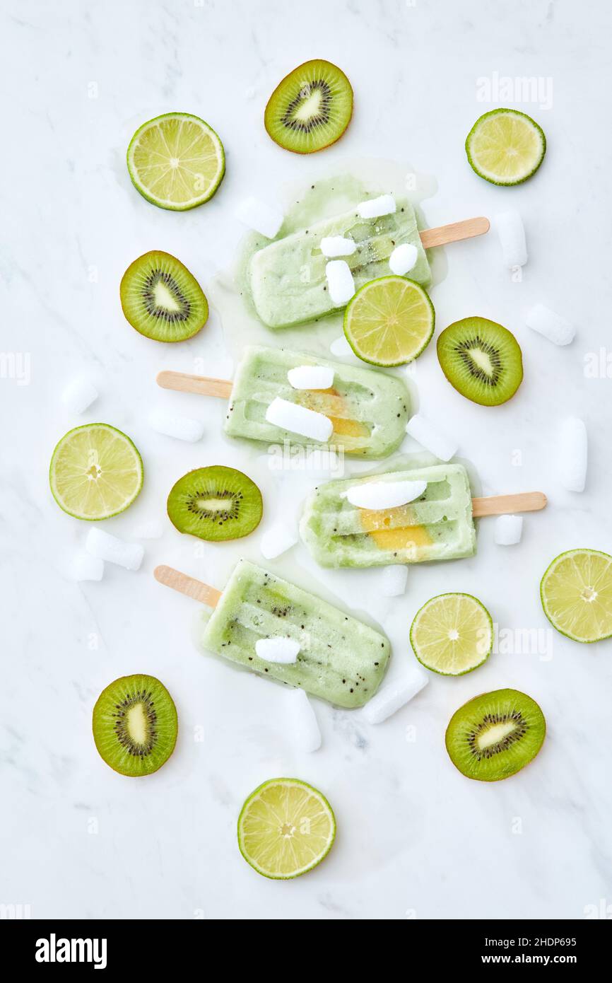 Eis, aromatisiertes Eis, Eis, Eis, Eis, Eis, Aromatisierte Eis Stockfoto