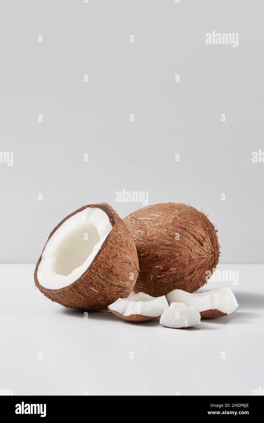 Kokosnuss, Kokosmark, Kokosnüsse, Kokosnussmarken Stockfoto