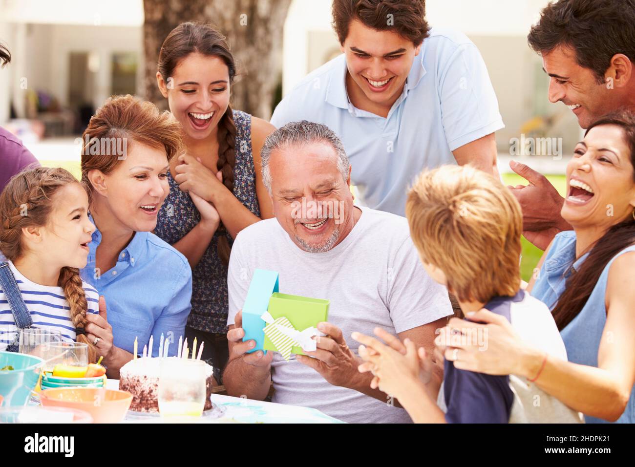 Großvater, Geburtstag, family, family fest, Großväter, Geburtstage, Familien, Familienfeste Stockfoto
