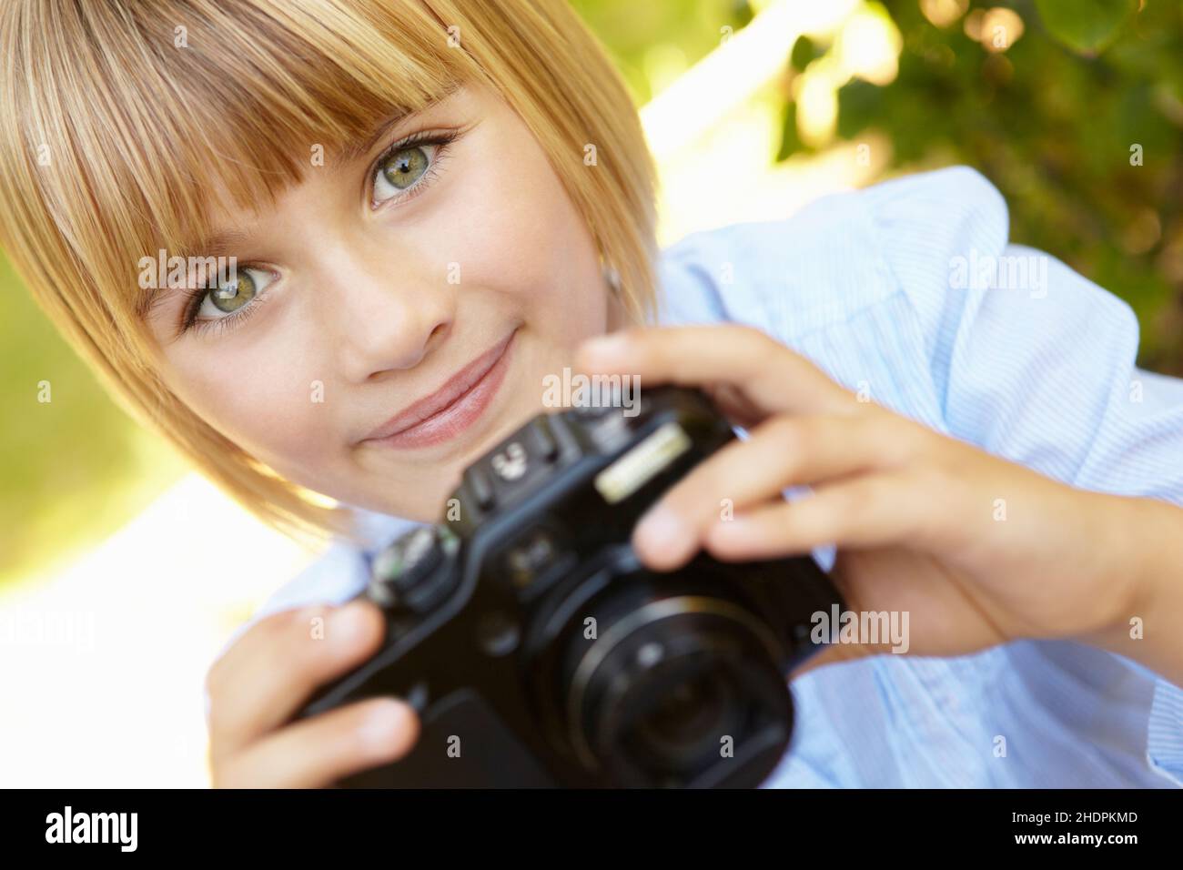 Mädchen, Kamera, Foto, Mädchen, Kameras, Fotos Stockfoto