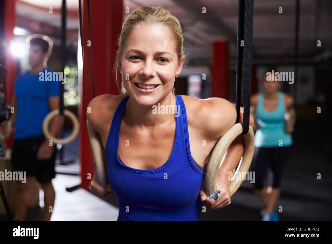 Training, Turnringe Stockfoto