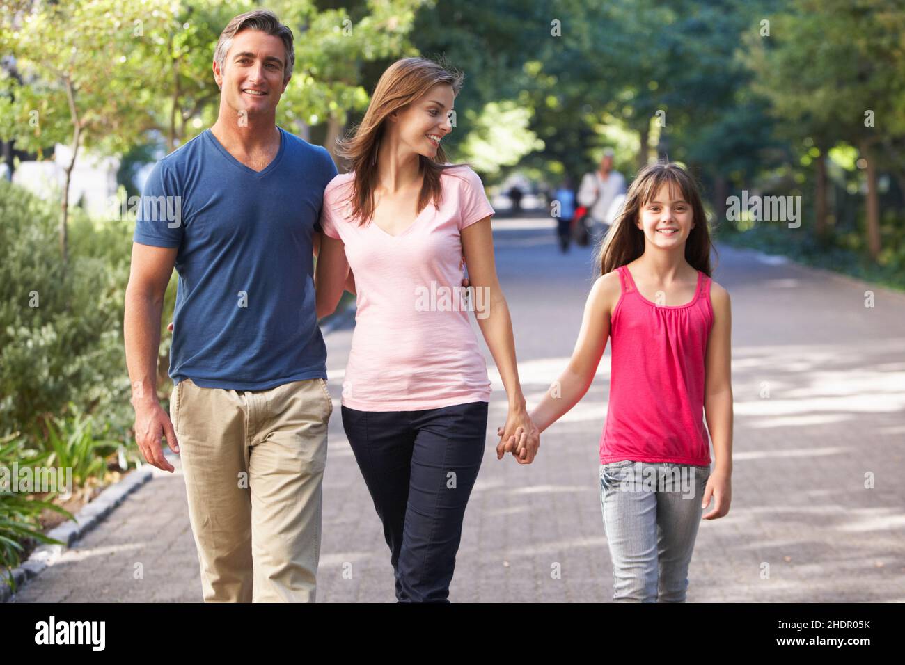 Eltern, zu Fuß, Familie, nur Kind, Eltern, Spaziergänge, Familien, nur Kinder Stockfoto