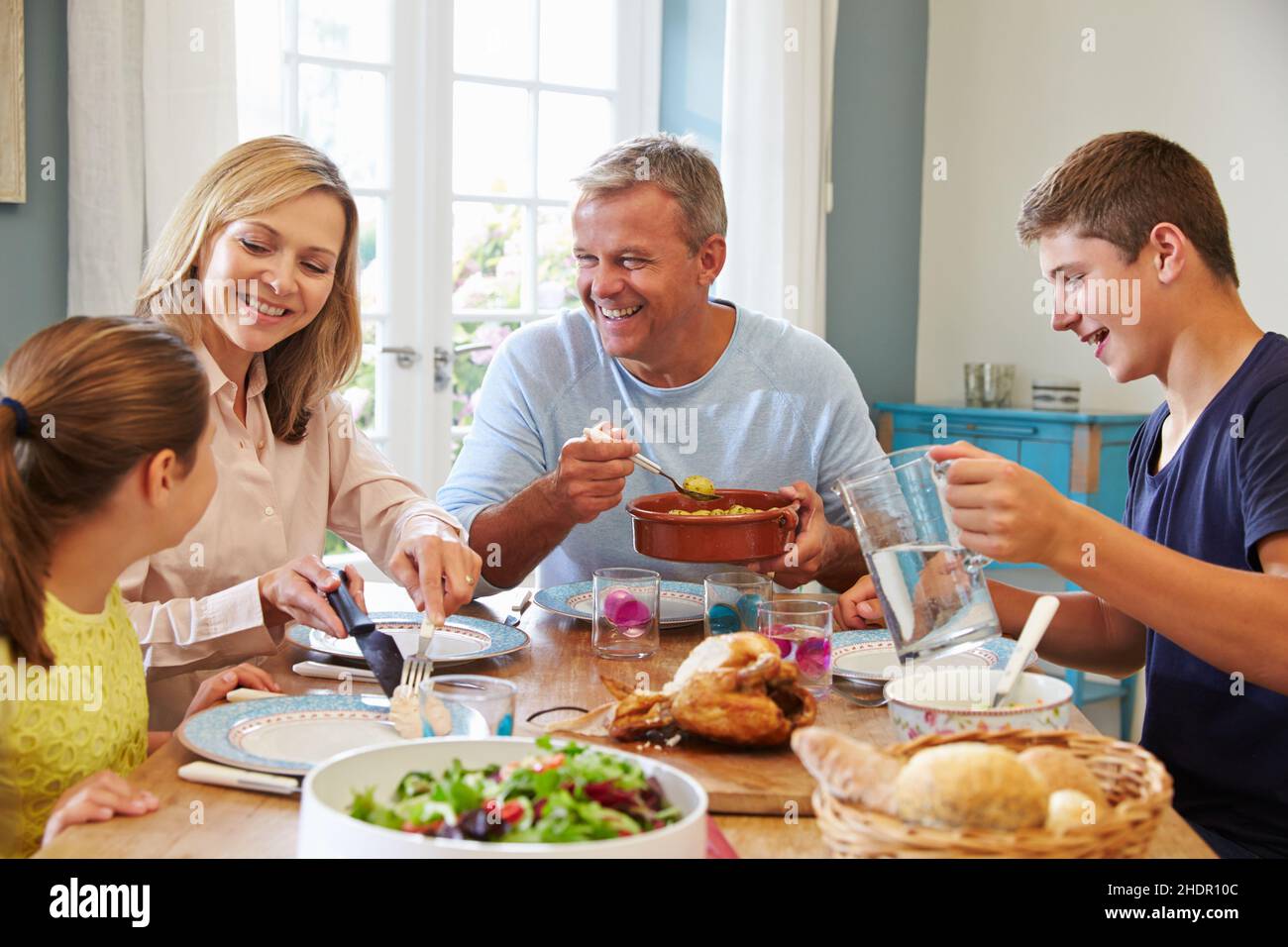 Amuse, Familie, Mittagessen, Amuses, Familien, Mittagspause Stockfoto