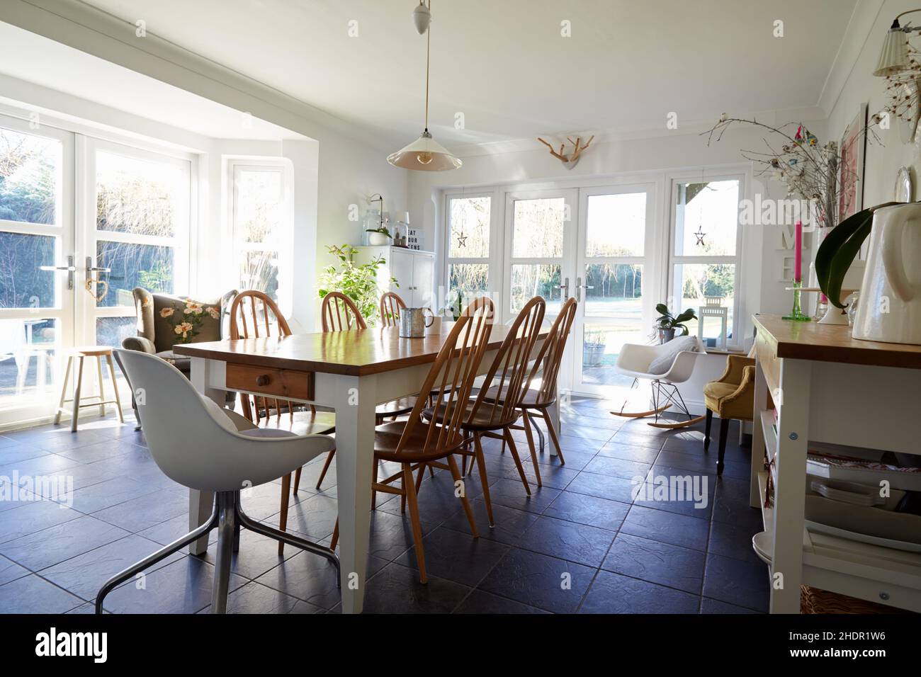 Esstisch, Esszimmer, Esstisch, Esszimmer Stockfoto