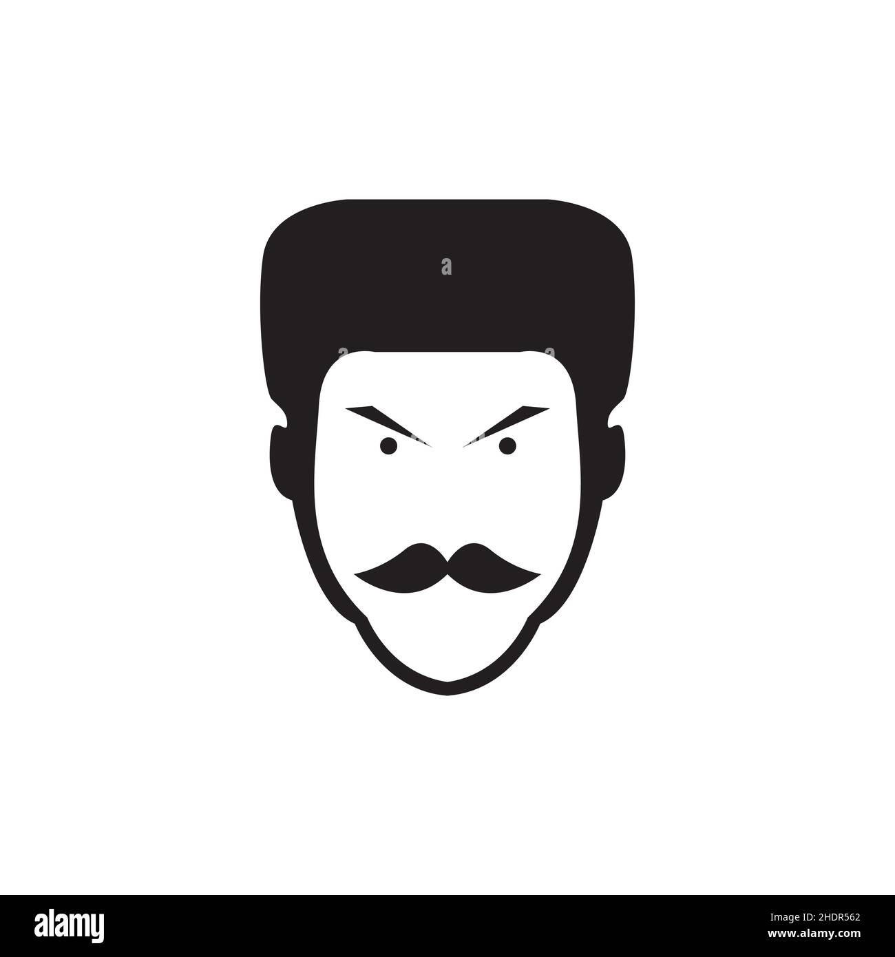 Gesicht Mann mit Schnurrbart dünn Logo Design Vektor Grafik Symbol Illustration kreative Idee Stock Vektor