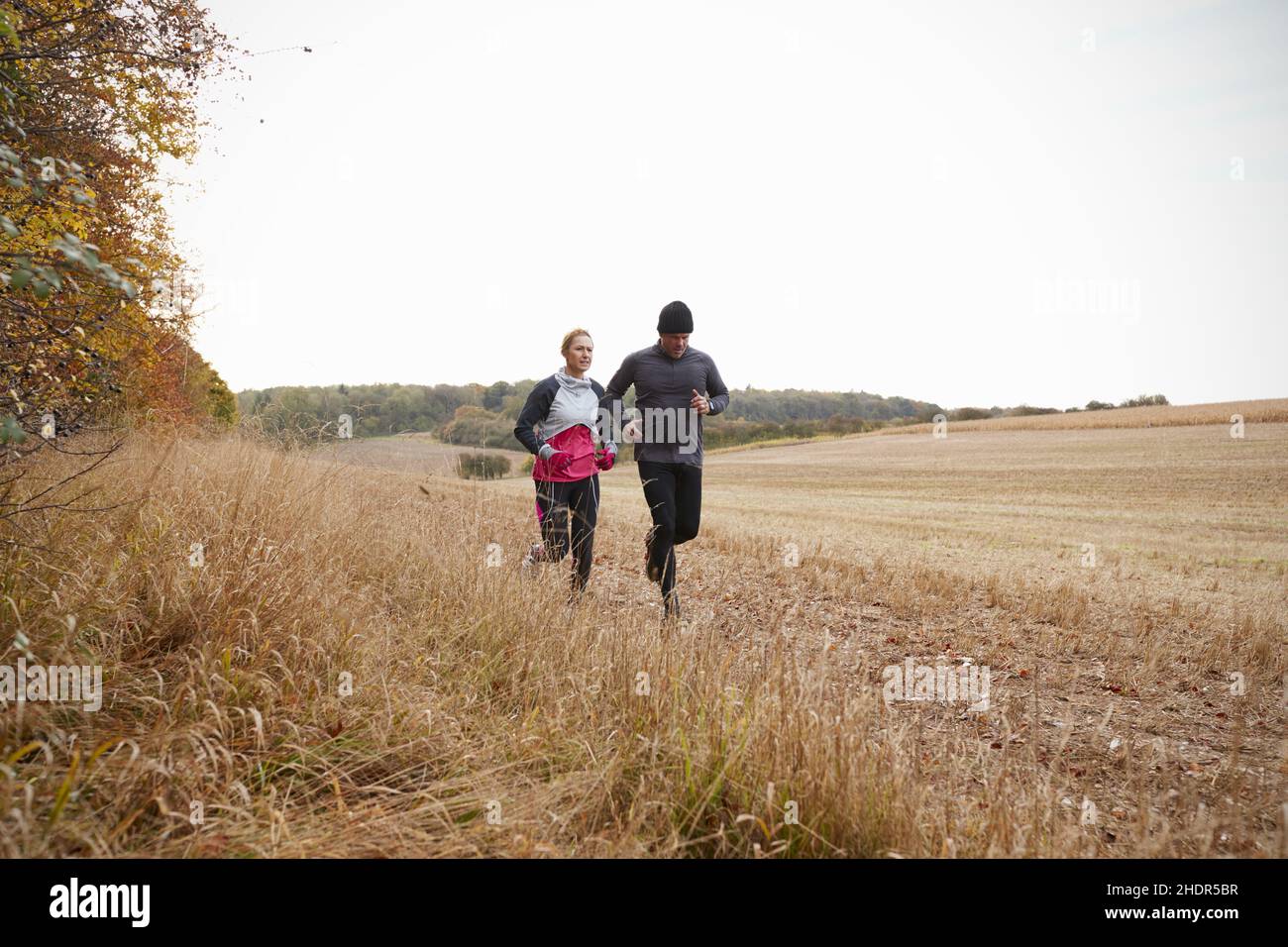 Paar, Läufer, Laufen, Paare, Bischöfe, Joggen, Laufen Stockfoto