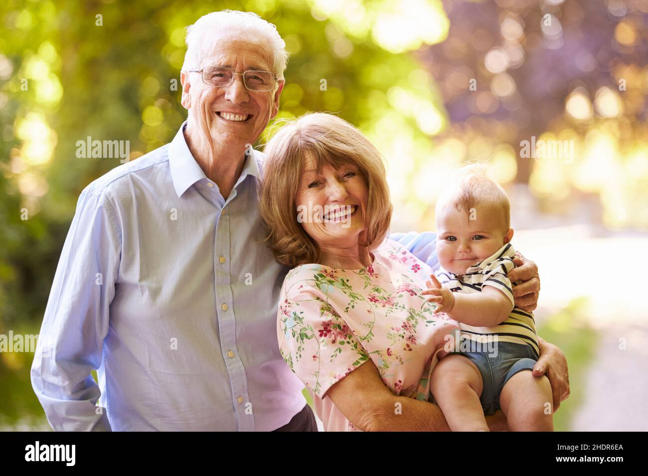 Glücklich, Großeltern, Enkelkind, happies, Großeltern, Enkelkinder Stockfoto