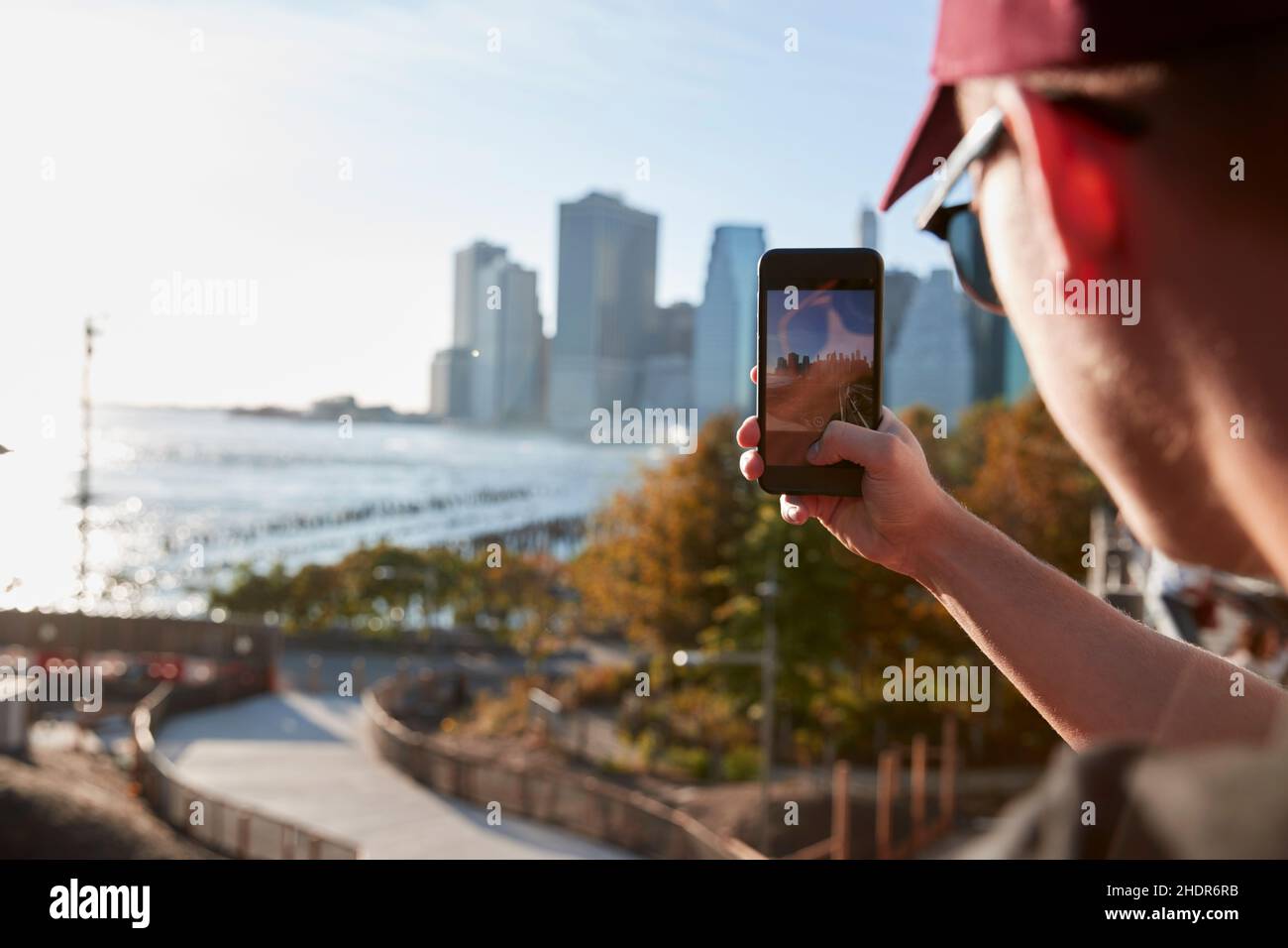 Foto, Tourist, Smartphone, Fotografien, Touristen, Smartphones, Smartphones, Smartphones Stockfoto