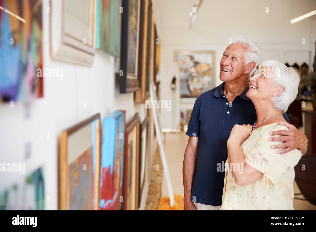 Gemälde, Kontemplieren, Älteres Paar, Malen, Betrachten, Ältere Paare Stockfoto