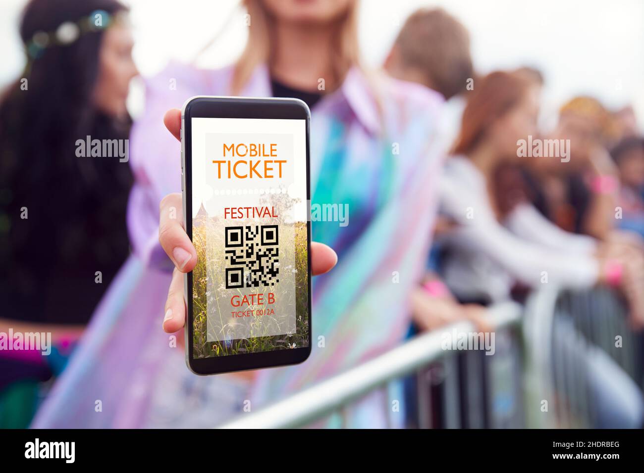 Digital, Ticket, qr-Code, eTicket, digitals, Tickets Stockfoto