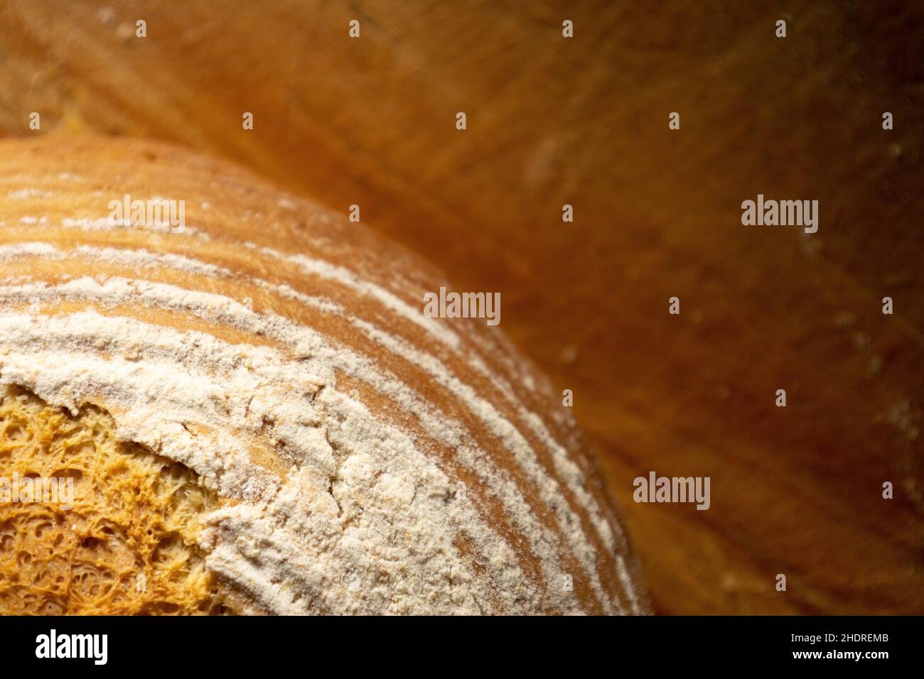 Strukturierte Ansicht von Sauerteig-Brot. Stockfoto