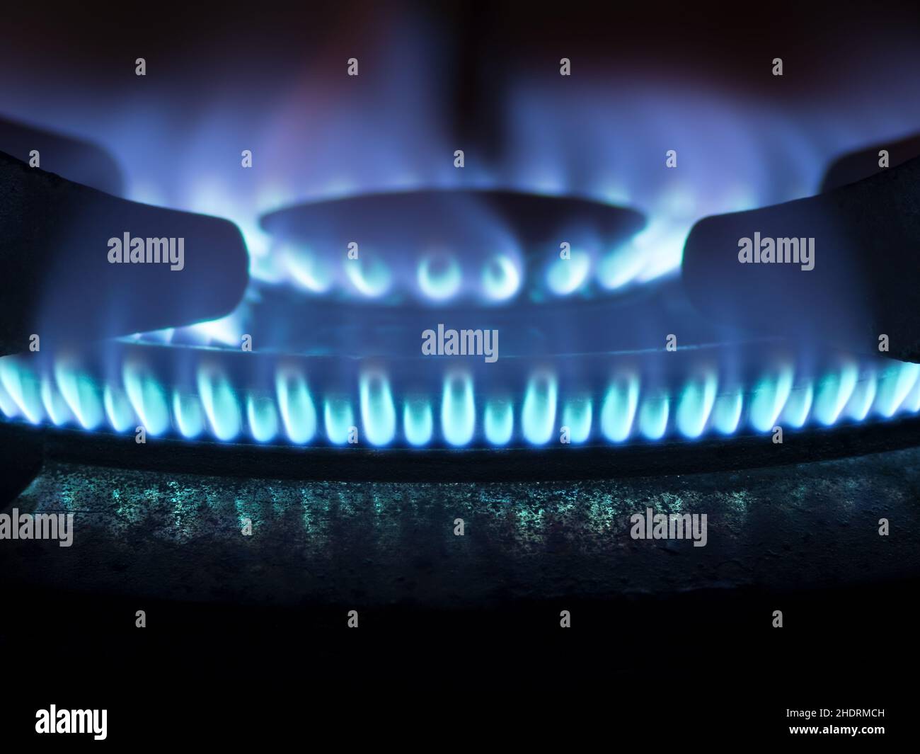 Flamme, Gasflamme, Gaskocher, Flammen, Gasflammen, Gasherde Stockfoto