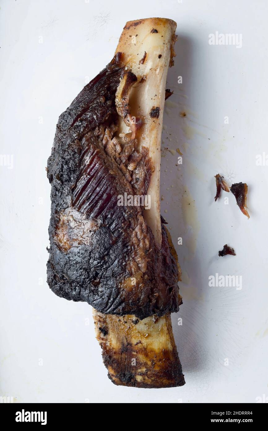 Gerillt, Rindfleisch, Rippchen, Rillen, Spitzhacken Stockfoto