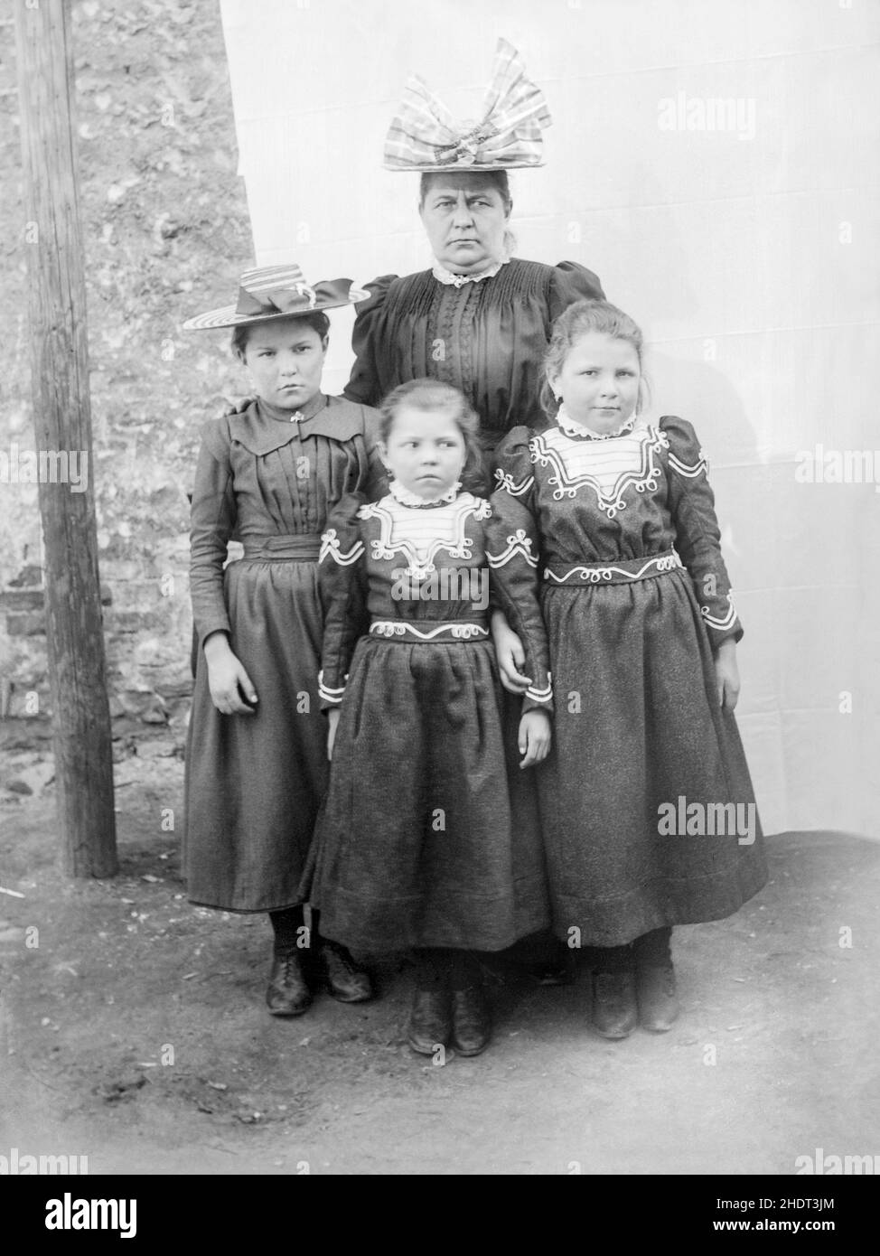 Historisches Foto, Familienportrait, historische Fotos, Familienportraits Stockfoto