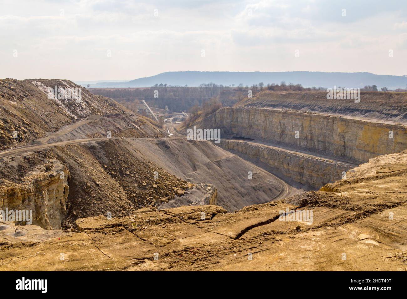 Steinbruch, Tagebau, Steinbrüche, Tagebau Stockfoto