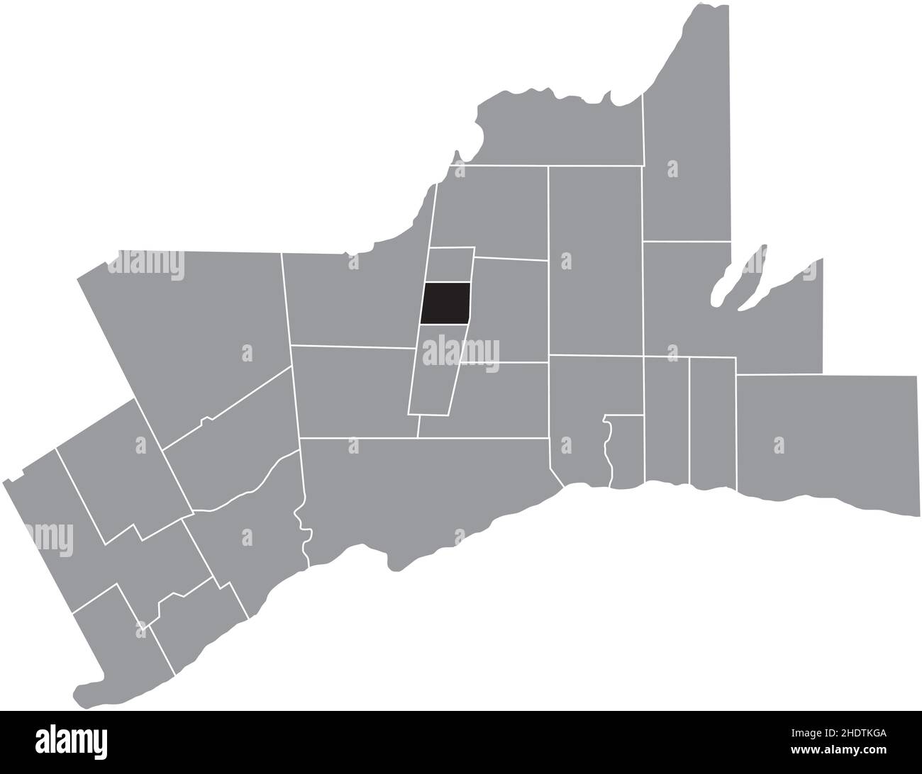 Schwarz flach leer markiert Lageplan der GEMEINDE AURORA innerhalb grauen administrativen Karte des Großraums Toronto Stock Vektor